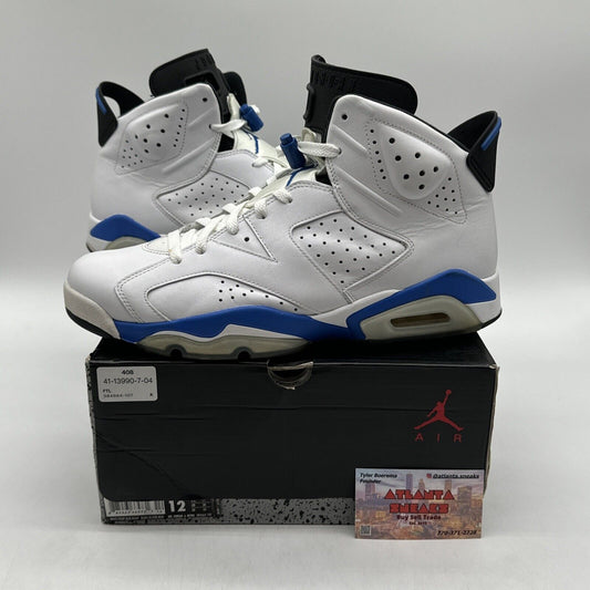 Size 12 - Jordan 6 Retro Sport Blue 2014 White Leather Icy Skills OG All Royal L