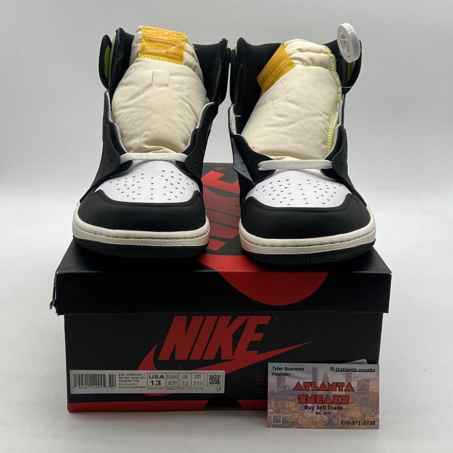 Size 13 - Air Jordan 1 Retro High OG Volt (555088-118)