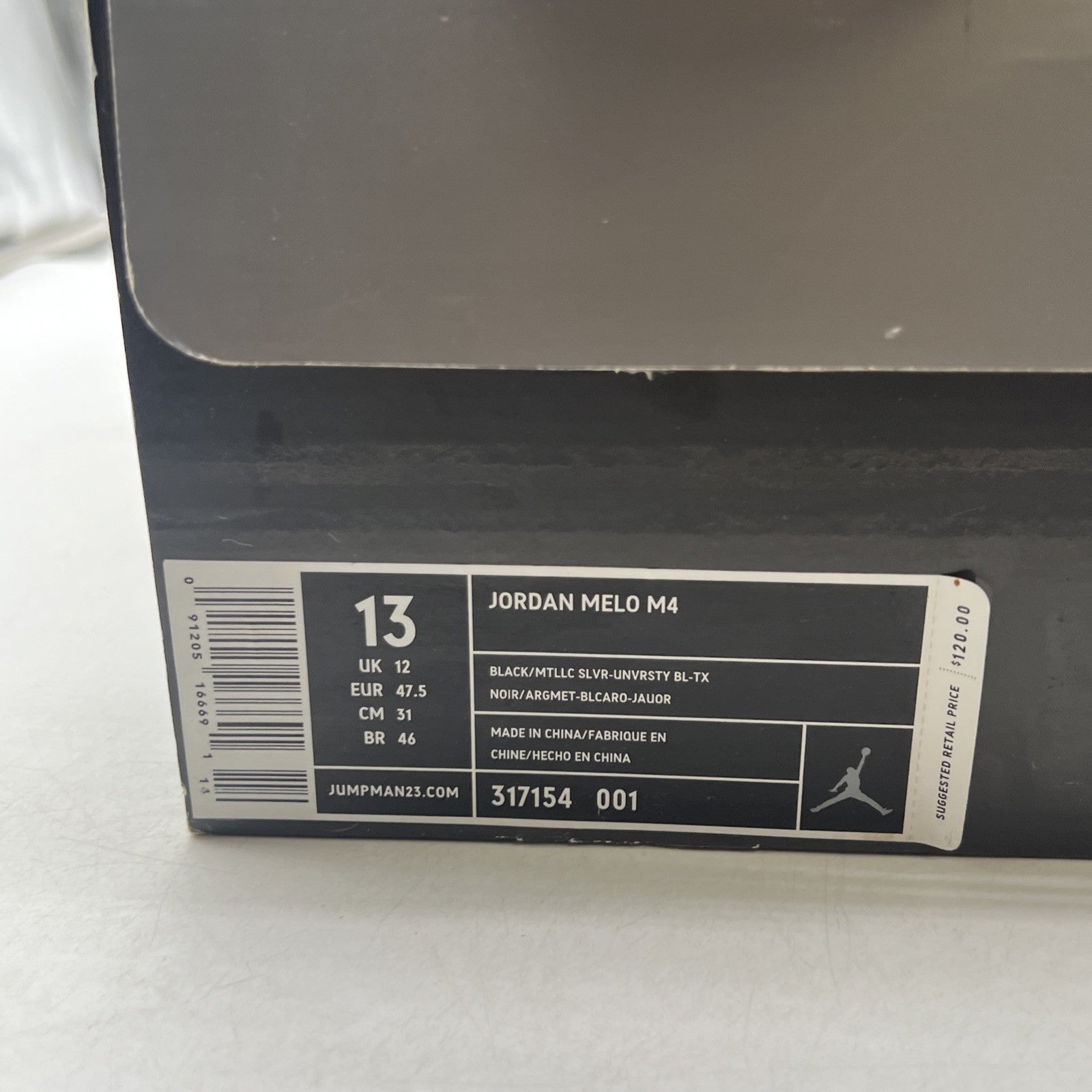 Size 13 - Jordan Melo M4 Black - (317154-001)