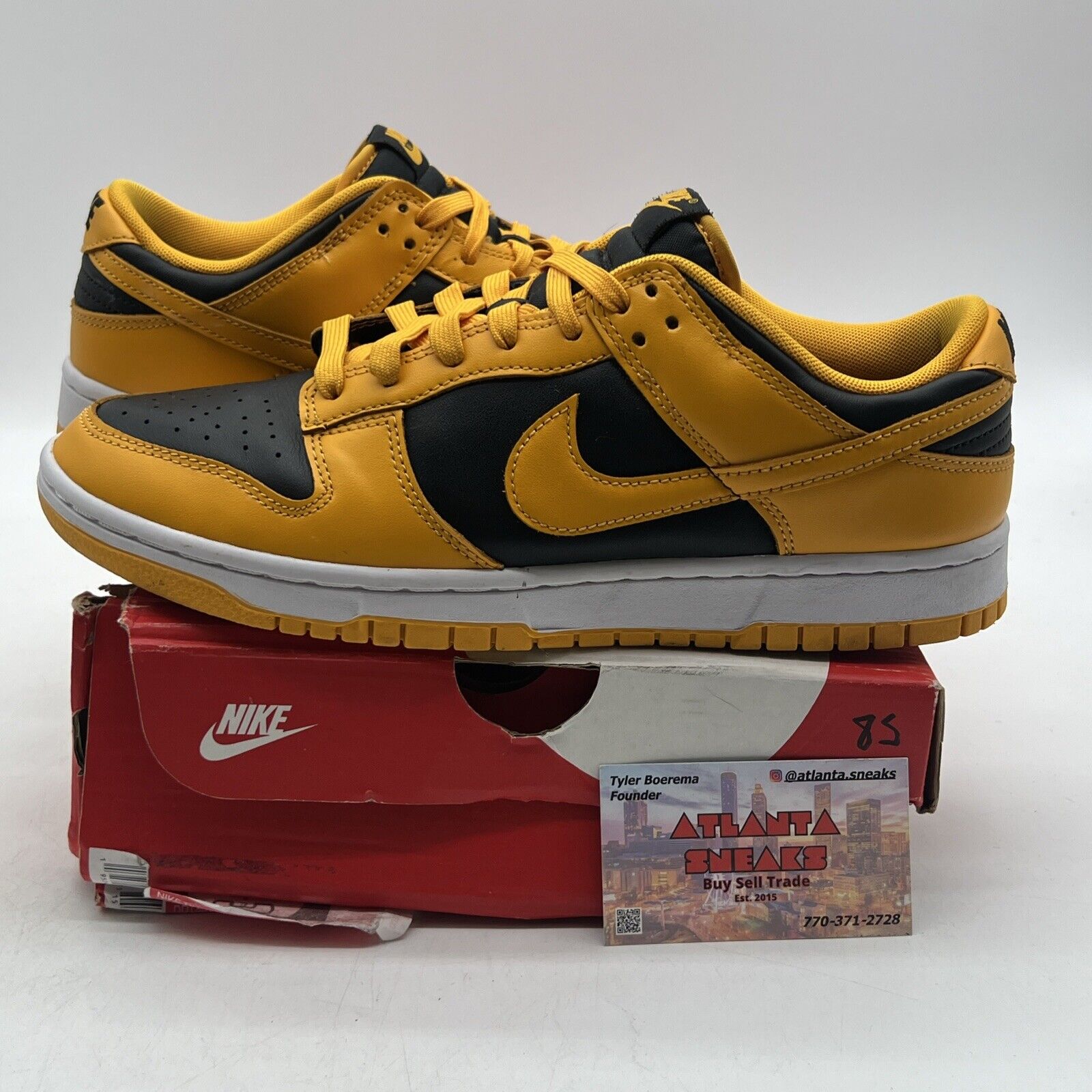 Size 9.5 - Nike Dunk Low Goldenrod Black White Yellow Leather (DD1391-004)