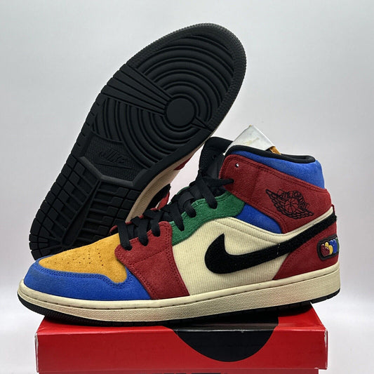 Size 10.5 - Jordan 1 Mid x Blue The Great Fearless 2019 Courduery OG All Multi