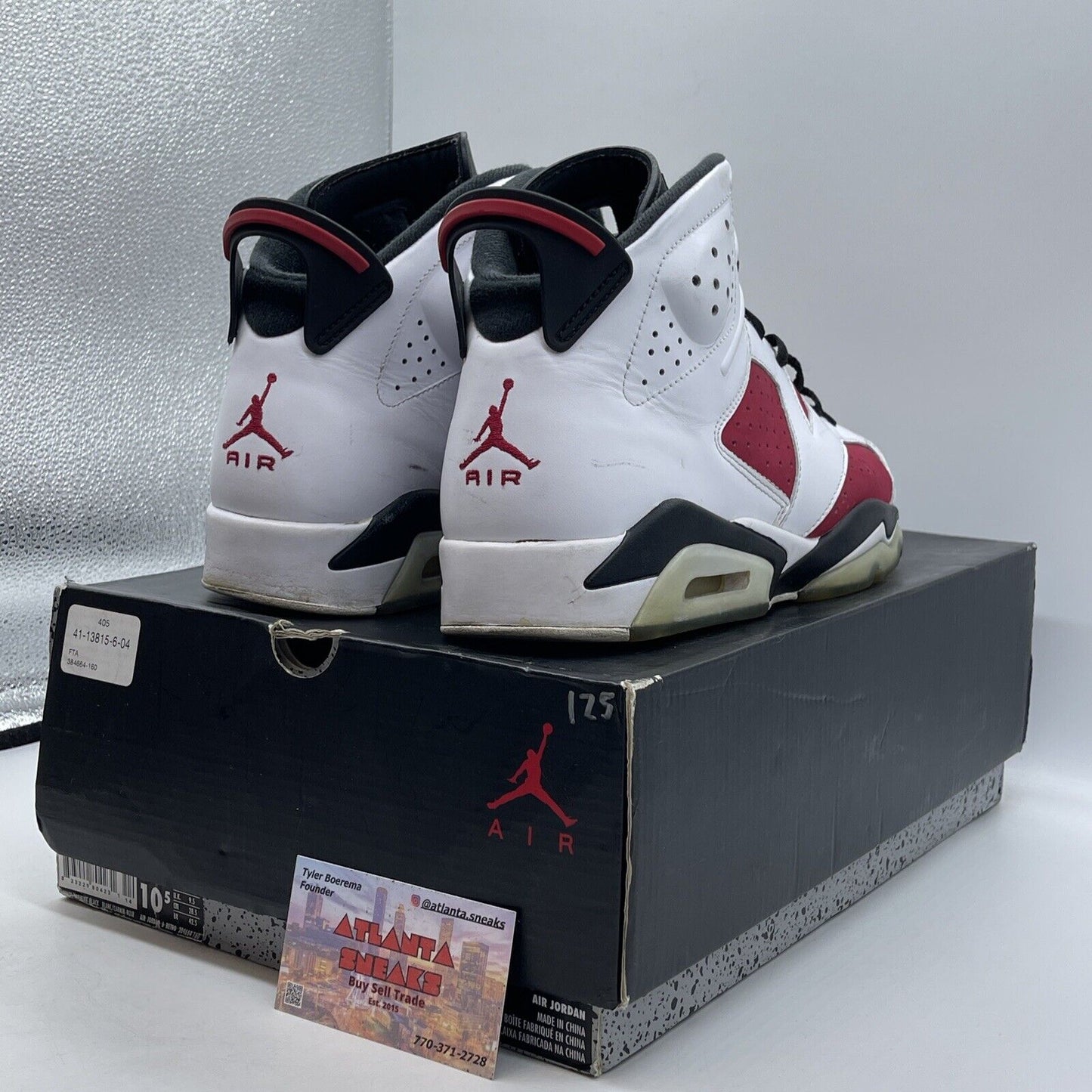 Size 10.5 - Air Jordan 6 Retro 2014 Carmine White Black Red Red (384664-160)