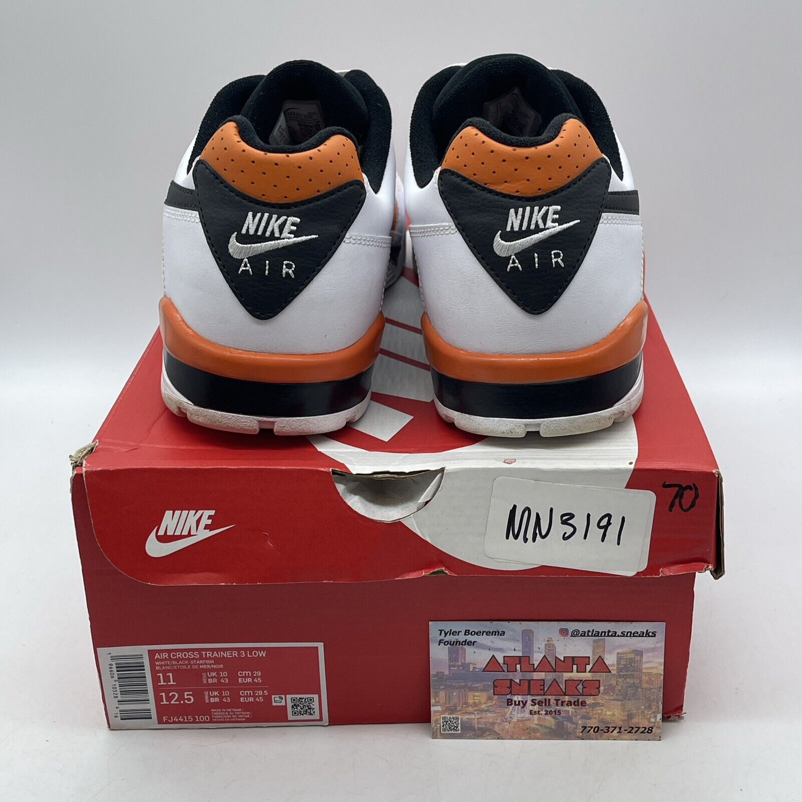 Size 11 - Air Cross Trainer 3 Low Starfish White Orange Leather (FJ4415-100)