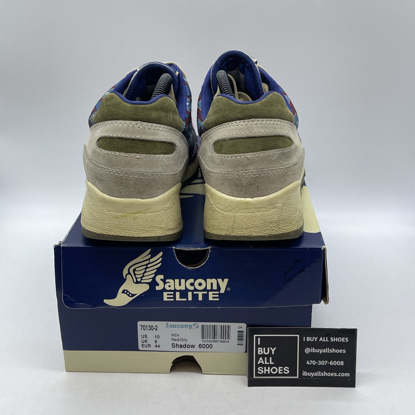 Size 10 - SAUCONY Shadow 6000 x BODEGA Tribal Red/Grey (70130-2)