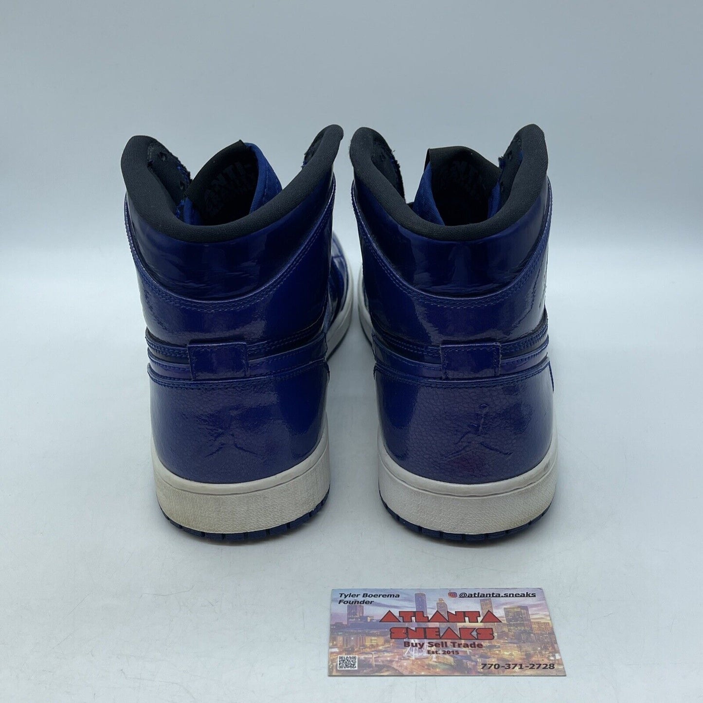 Size 12 - Air Jordan 1 Retro High Deep Royal White Blue Leather (332550-420)