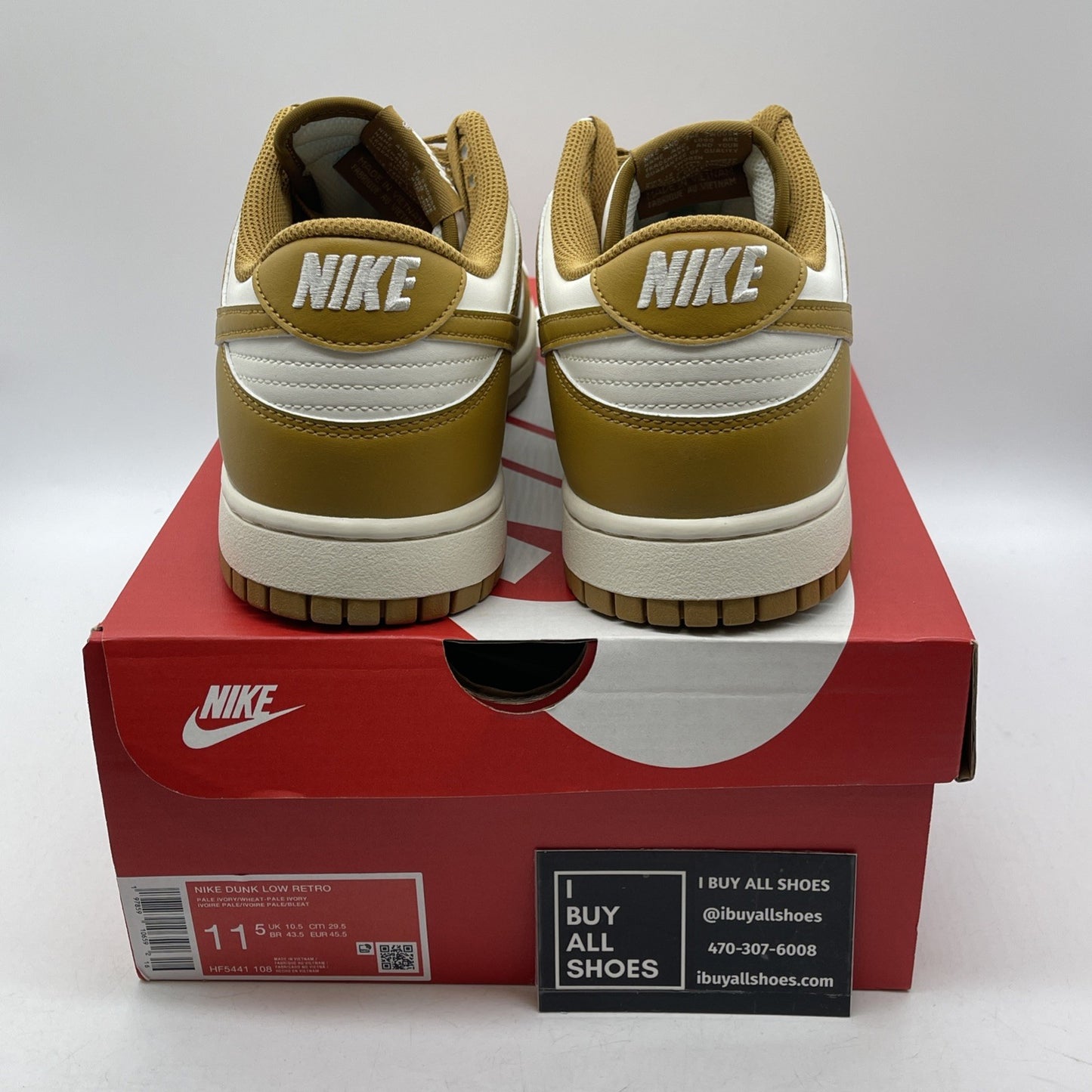 Size 11.5 - Nike Dunk Low Wheat White Brown Leather (HF5441-108)