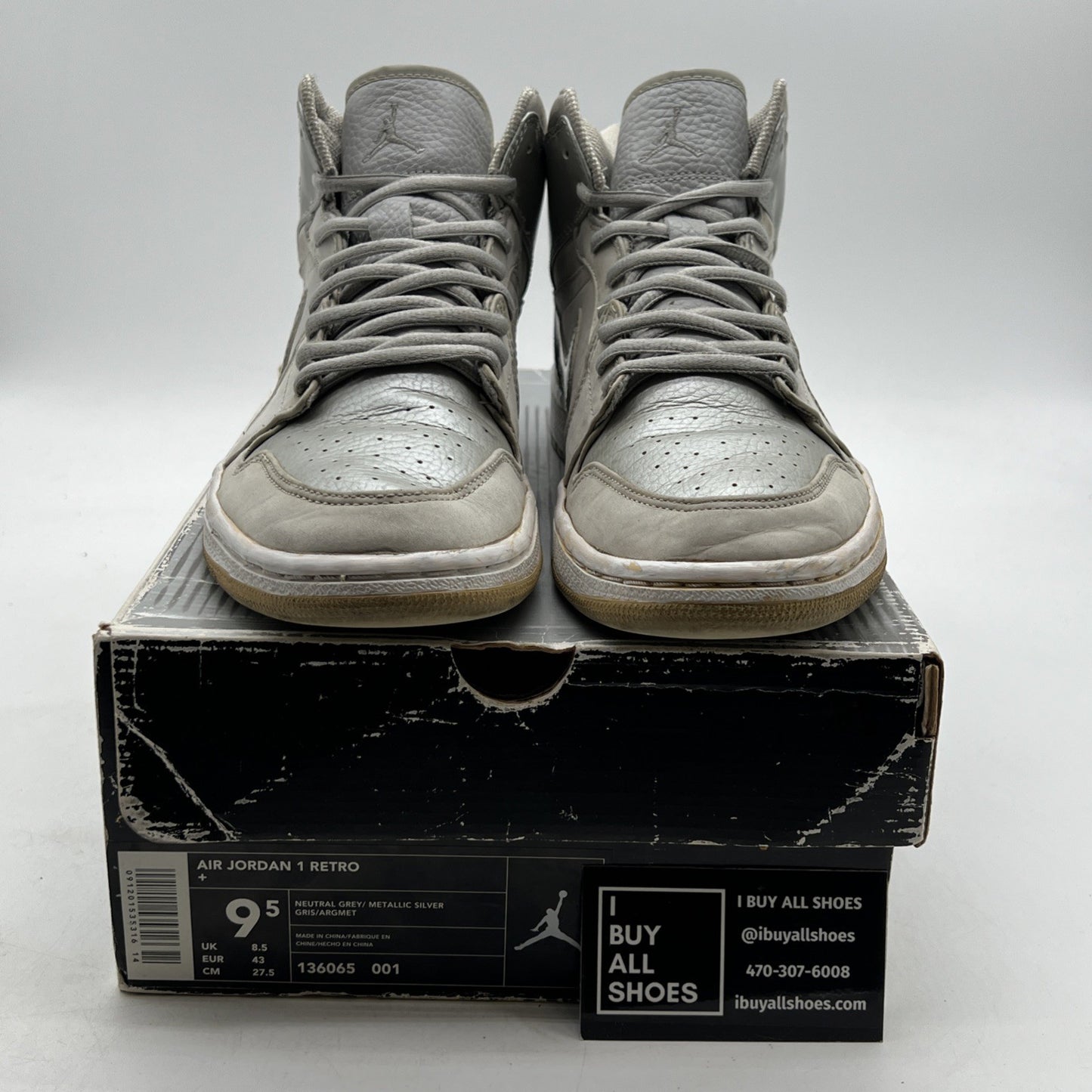 Size 9.5 - Air Jordan 1 Retro + 2001 Neutral Grey (136065-001)