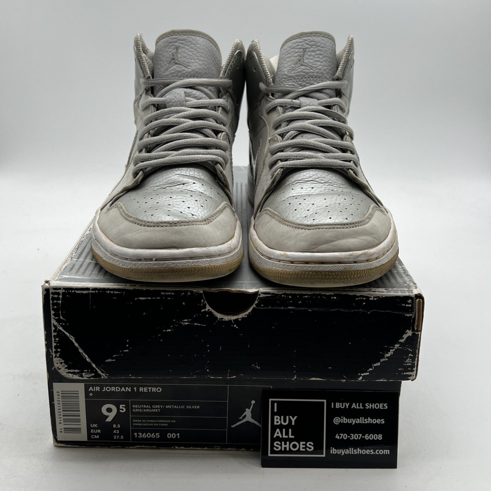 Size 9.5 - Air Jordan 1 Retro + 2001 Neutral Grey (136065-001)