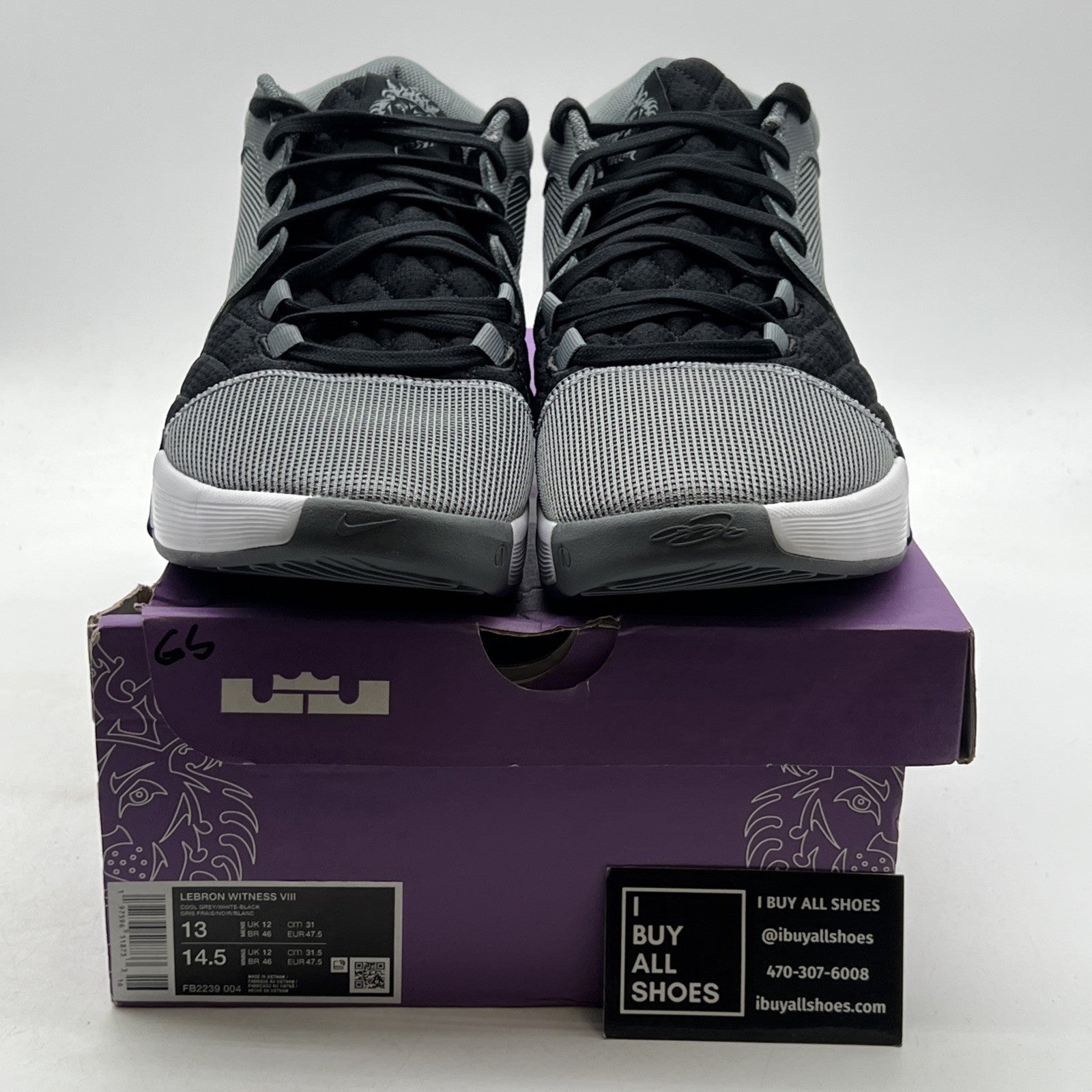 Size 13 - Nike LeBron Witness 8 Cool Grey Black (FB2239-004)