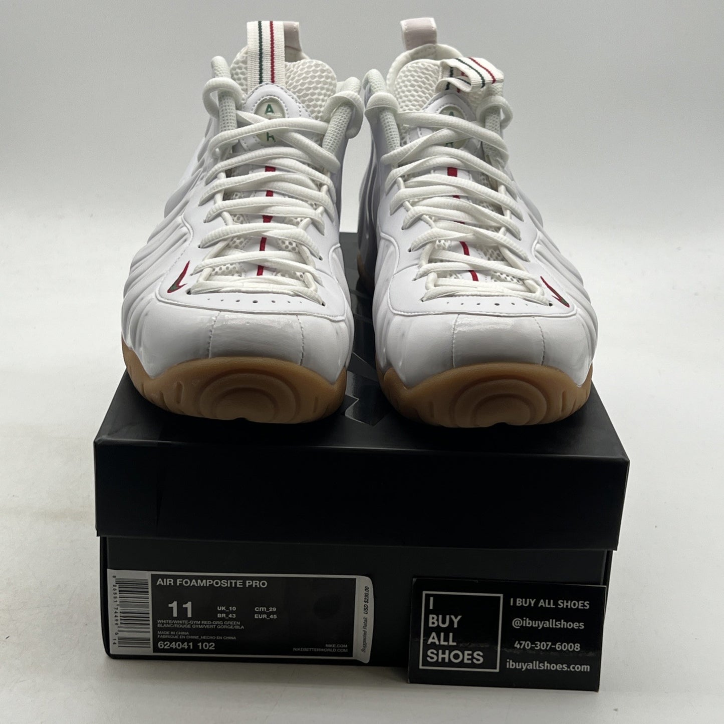 Size 11 - Nike Foamposite Pro Gucci - White (624041-102)