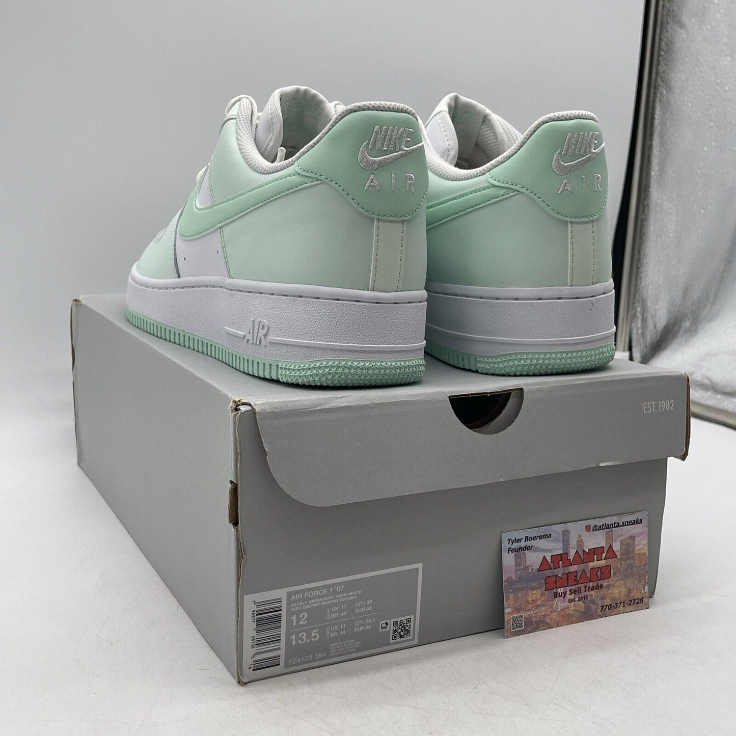 Size 12 - Nike Air Force 1 Low Mint Foam Mint Green White Leather (FZ4123-394)