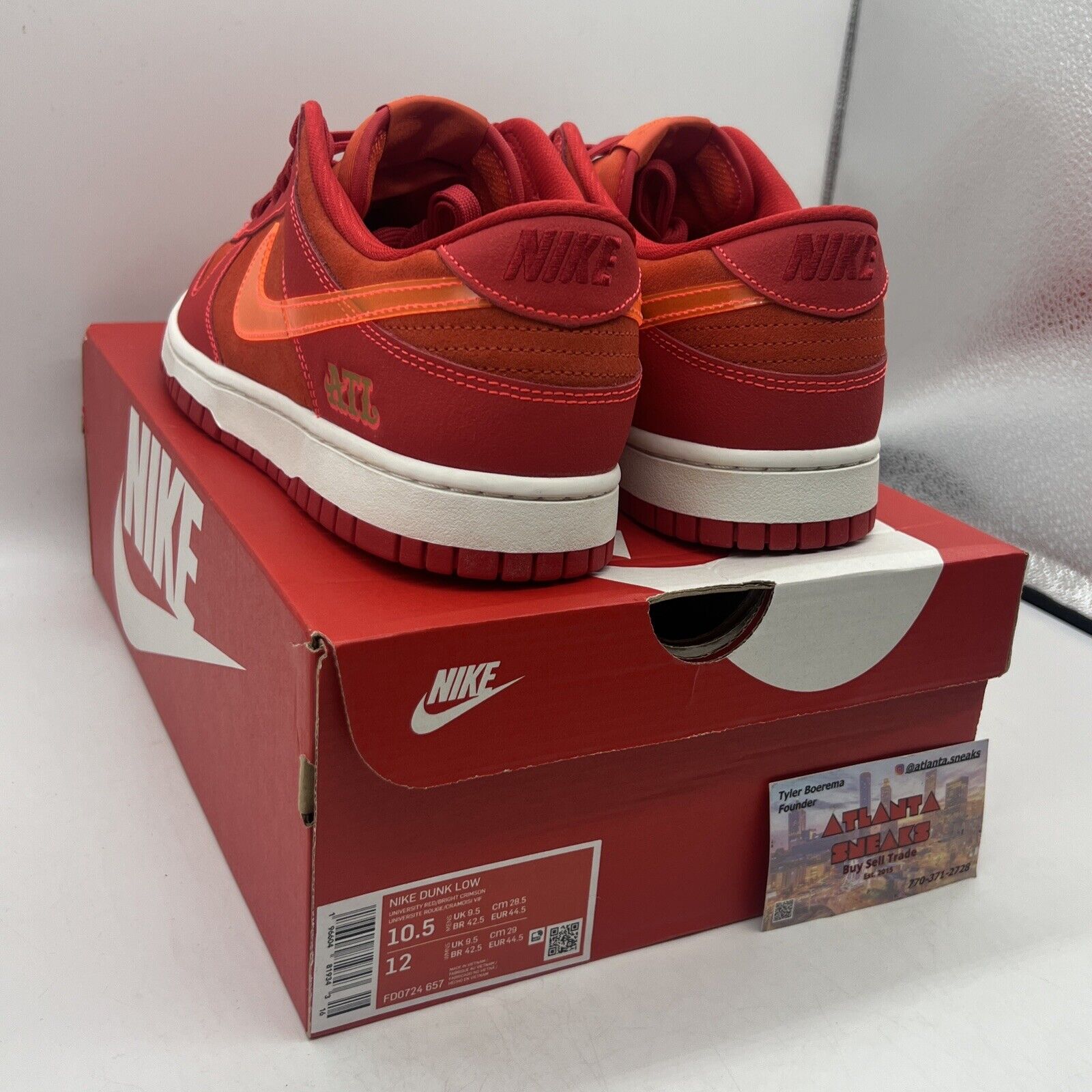 Size 10.5 - Nike Dunk Low Atlanta 2023 Brand New Og All