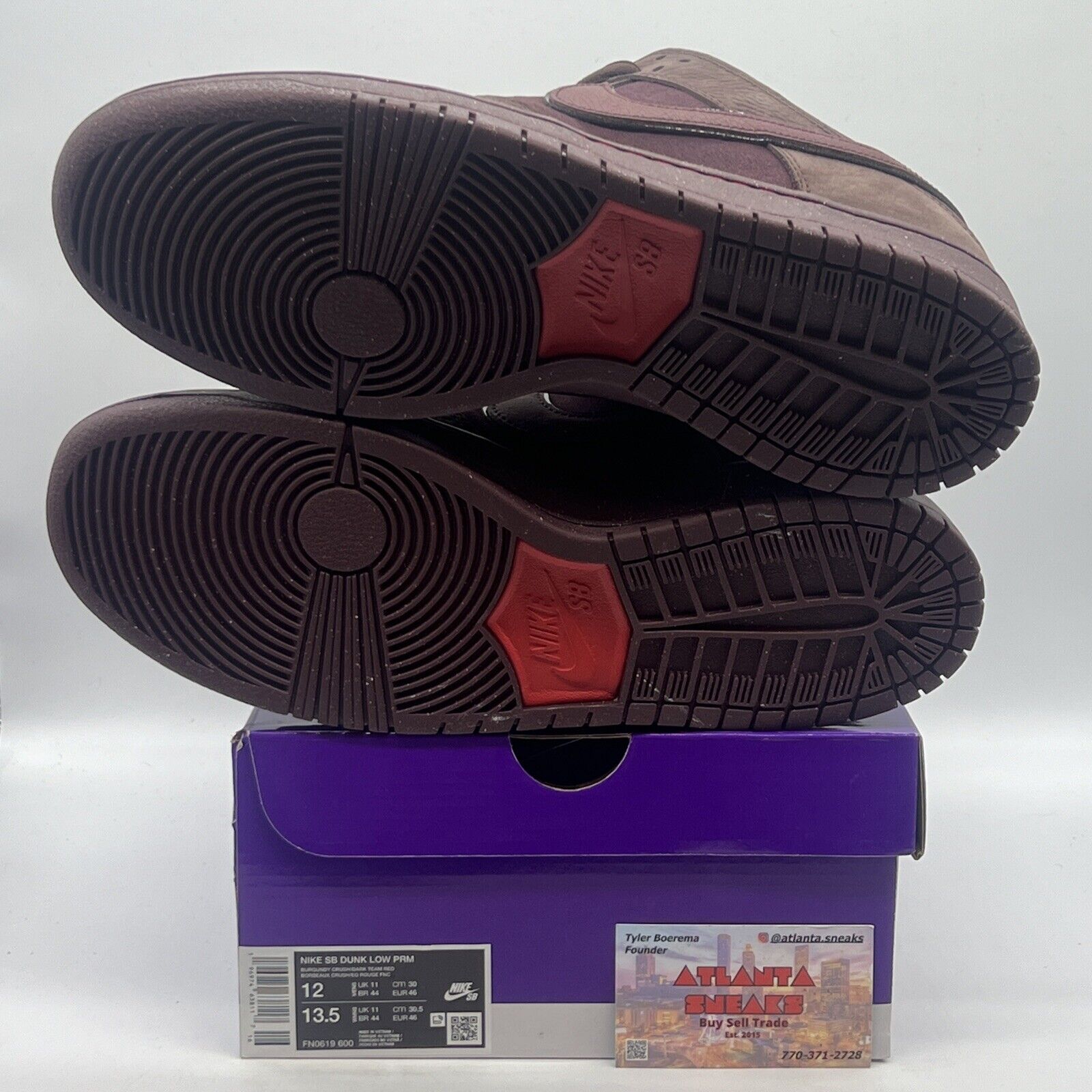 Size 12 - Nike Dunk Premium SB Low City of Love Collection - Burgundy Crush