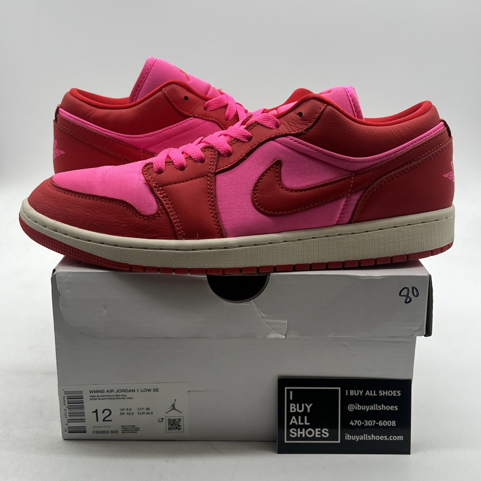 Size 12 - Air Jordan 1 SE Low Pink Blast W (FB9893-600)