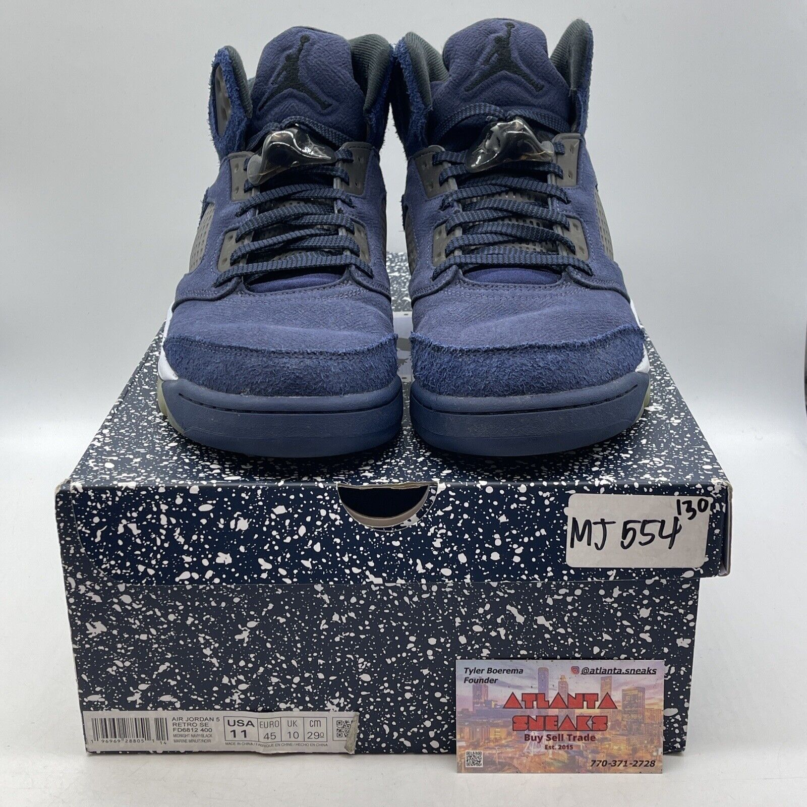 Size 11 - Air Jordan 5 Retro SE Midnight Navy White Black Suede (FD6812-400)