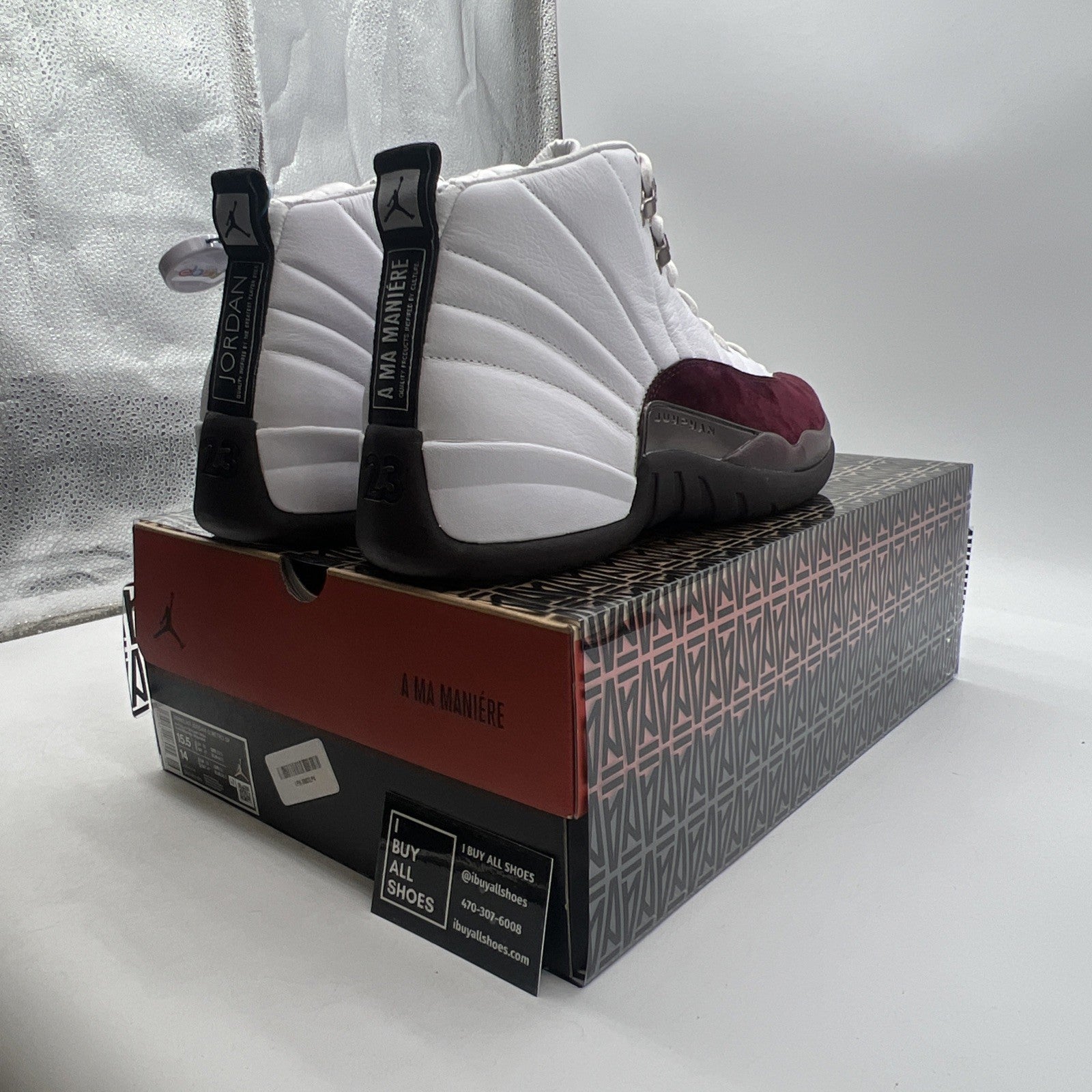 Size 15.5 - Air Jordan 12 Retro SP x A Ma Maniere Mid White W (DV6989-100)