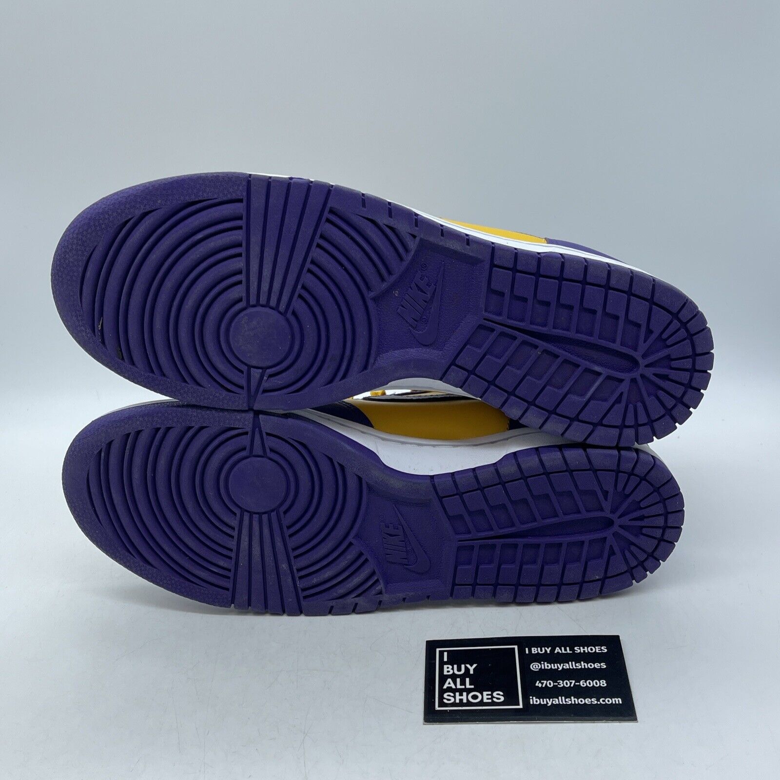 Size 9.5 - Nike Dunk High Lakers Yellow Purple White Leather (DD1399-500)