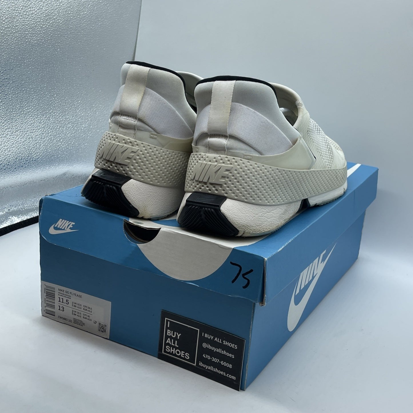 Size 11.5 - Nike Go Flyease White Sail Black Gum Suede Leather (CW5883-101)