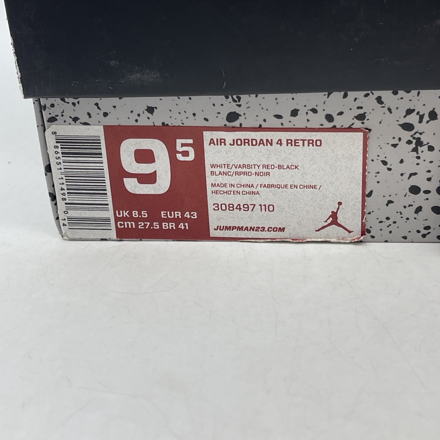Size 9.5 - Air Jordan 4 Retro Fire Red 2012 (308497-110)