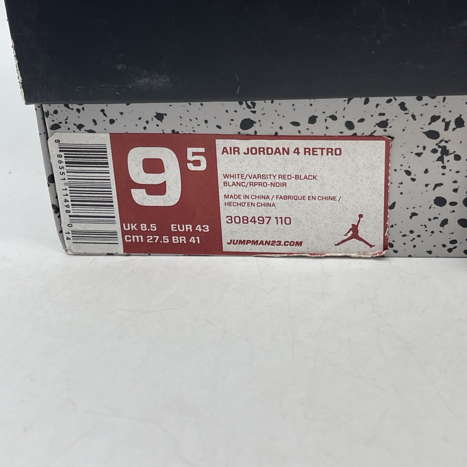 Size 9.5 - Air Jordan 4 Retro Fire Red 2012 (308497-110)