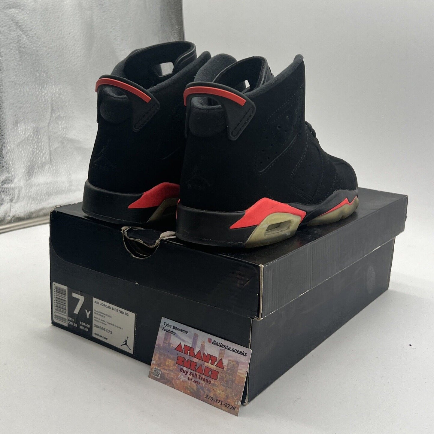 Size 7 (GS) - Air Jordan 6 Retro 2014 Mid Infrared (384665-023)