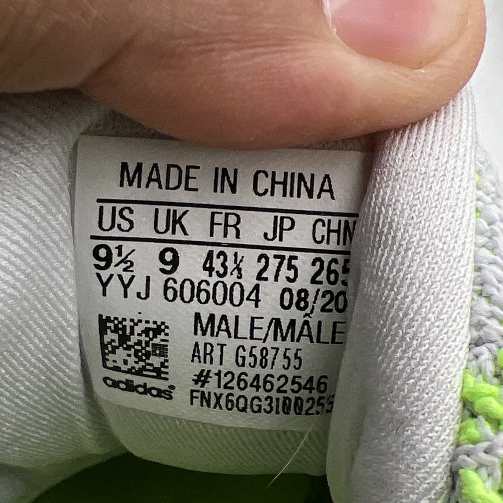 Size 9.5 - adidas UltraBoost 5.0 DNA Dash Grey Signal Green (G58755)