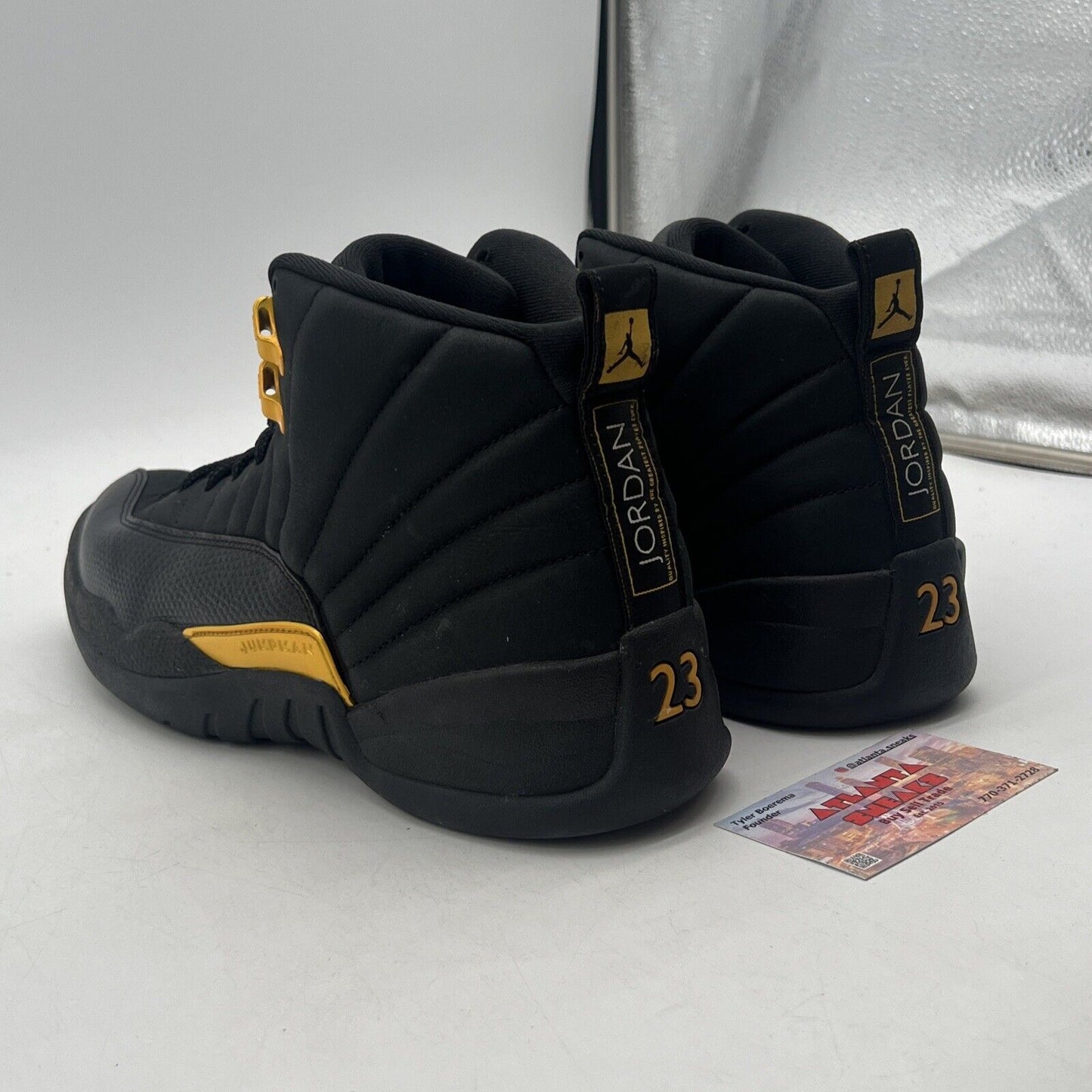 Size 11 - Jordan 12 Retro Mid Black Taxi Suede Leather Yellow (CT8013-071)
