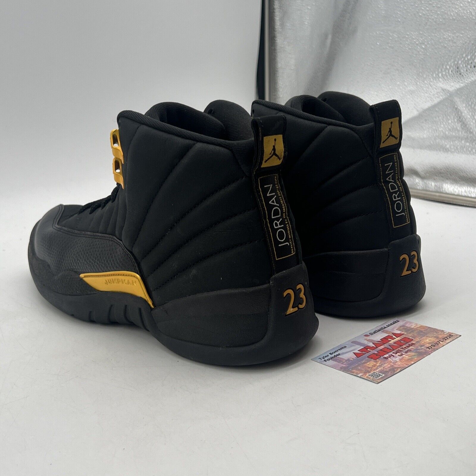 Size 11 - Jordan 12 Retro Mid Black Taxi Suede Leather Yellow (CT8013-071)