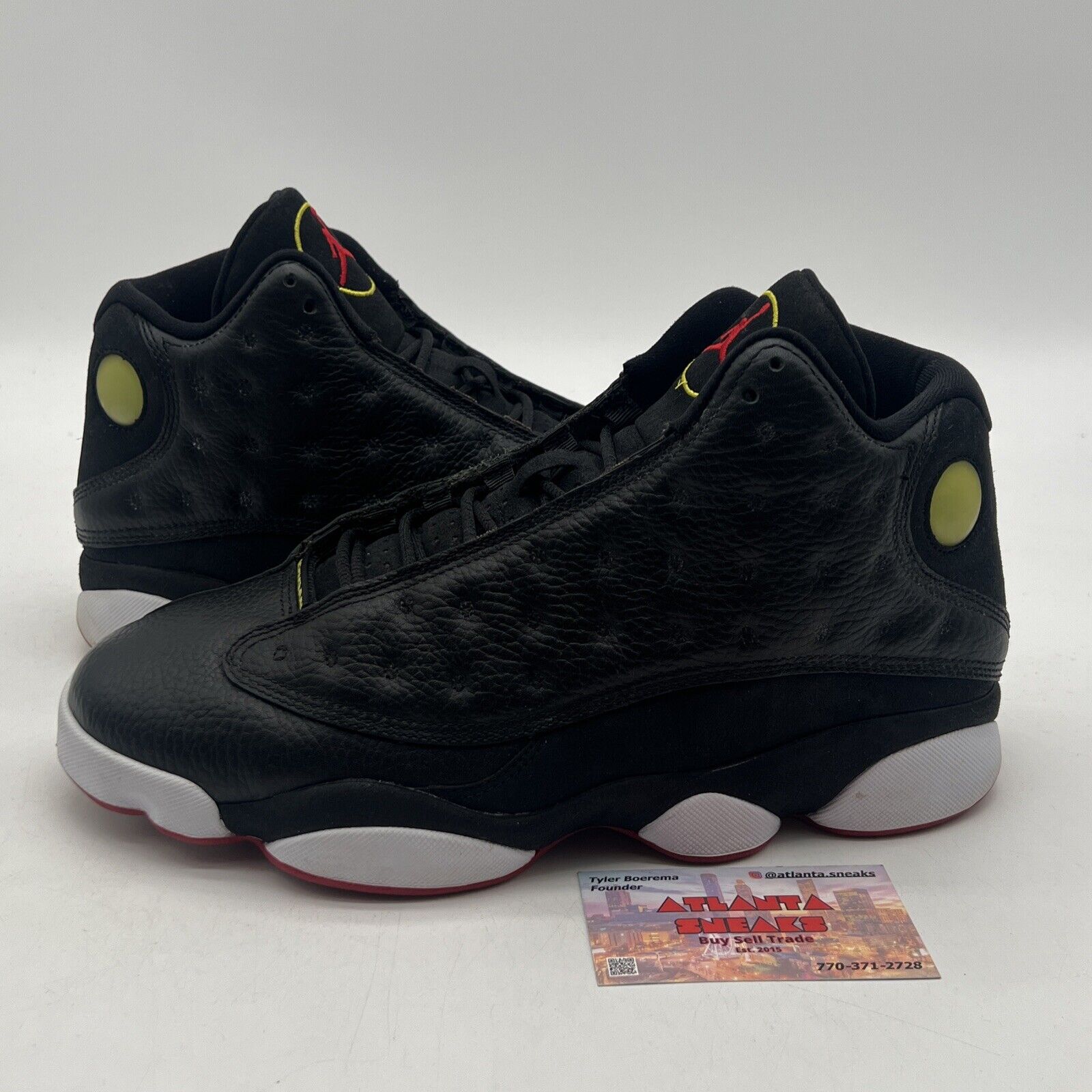 Size 9 - Air Jordan 13 Retro 2011 Playoff Black White Red Yellow (414571-001)