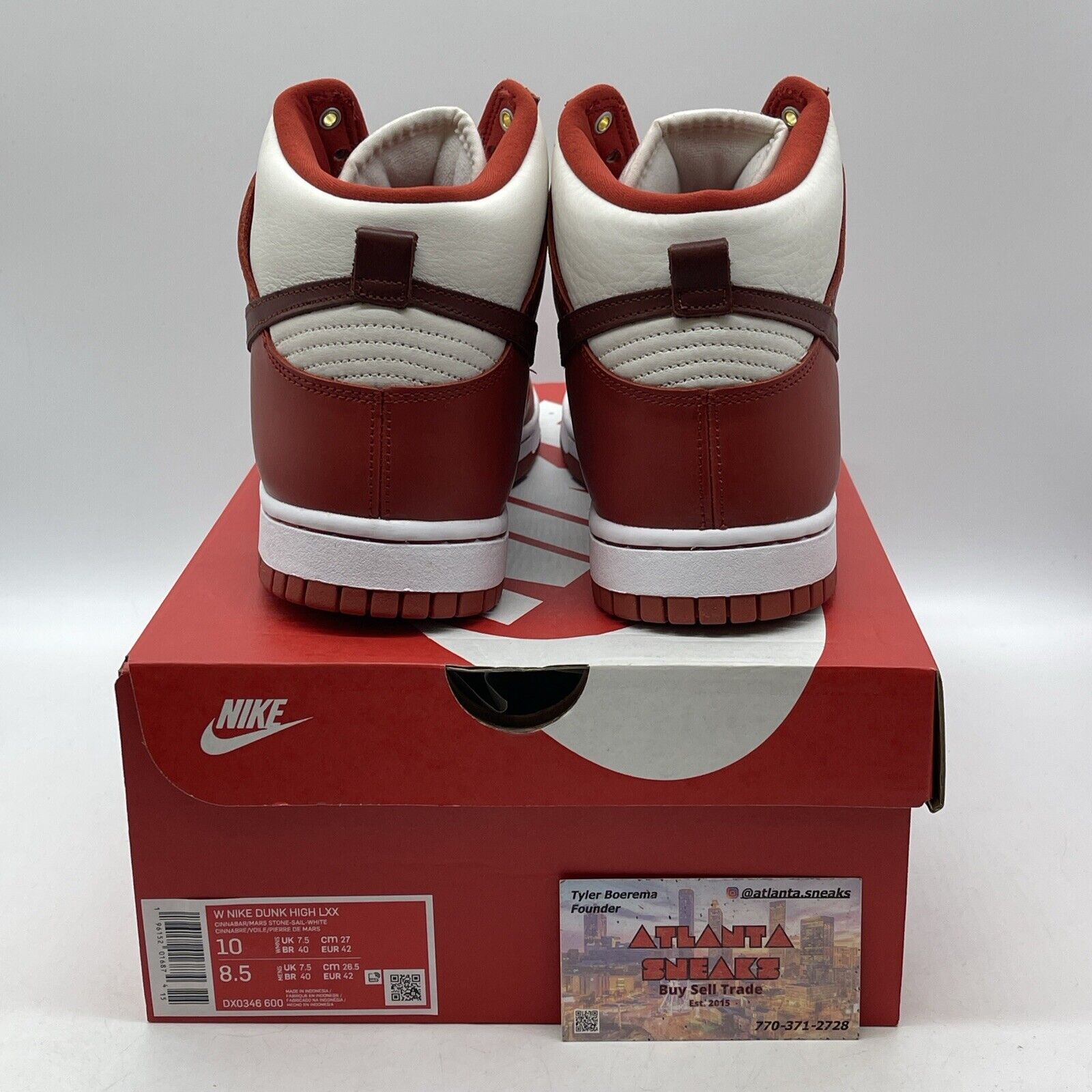 Size 10W - Nike Dunk LXX High Cinnabar Red White Leather (DX0346-600)