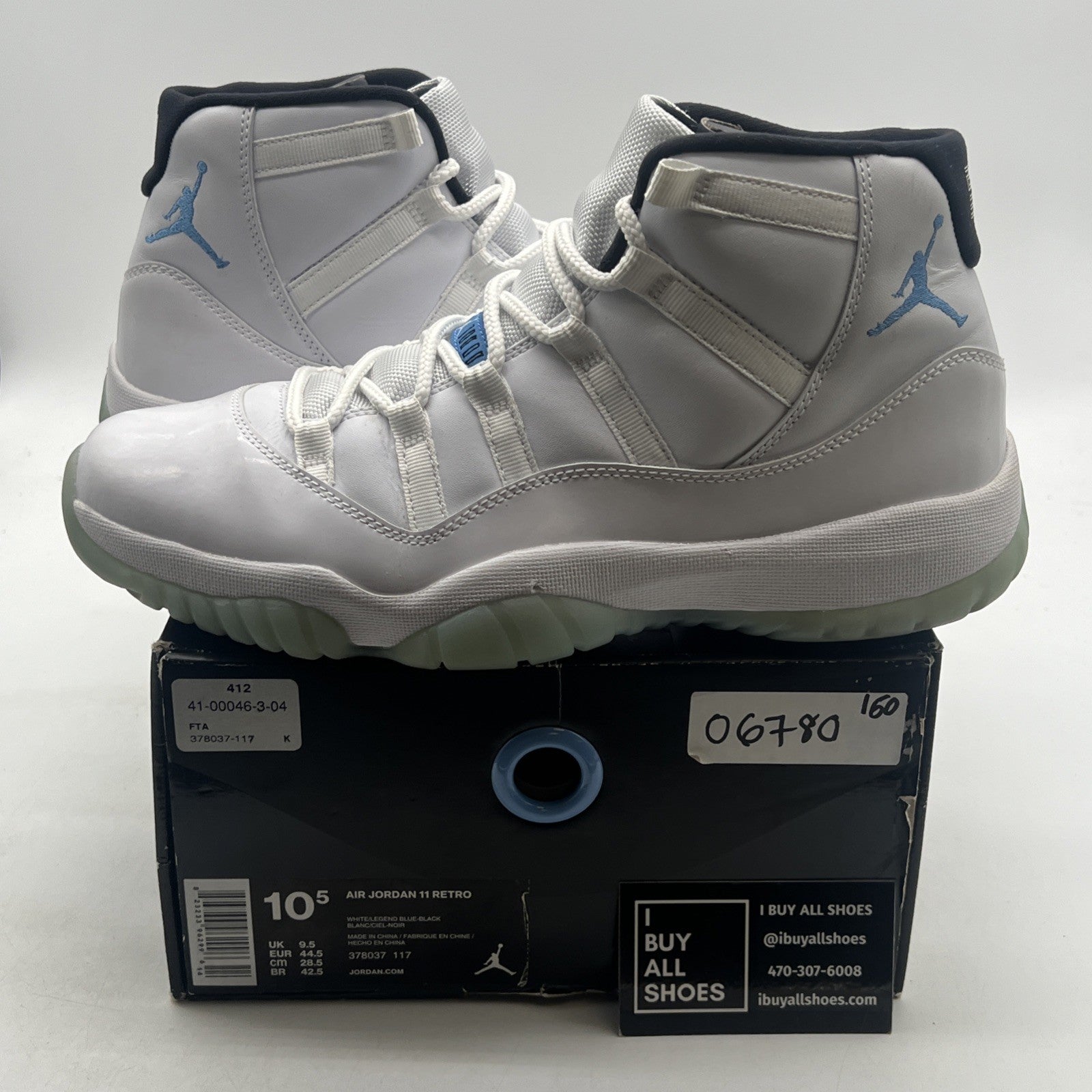 Size 10.5 - Air Jordan 11 Retro High Legend Blue (378037-117)