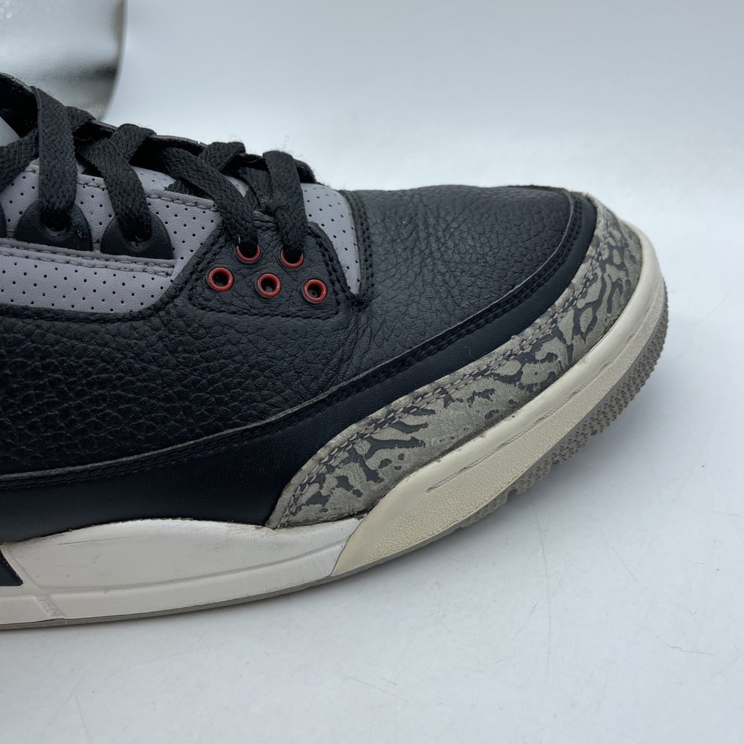 Size 12 - Jordan 3 Retro OG Mid Black Cement Grey Leather Suede (854262-001)