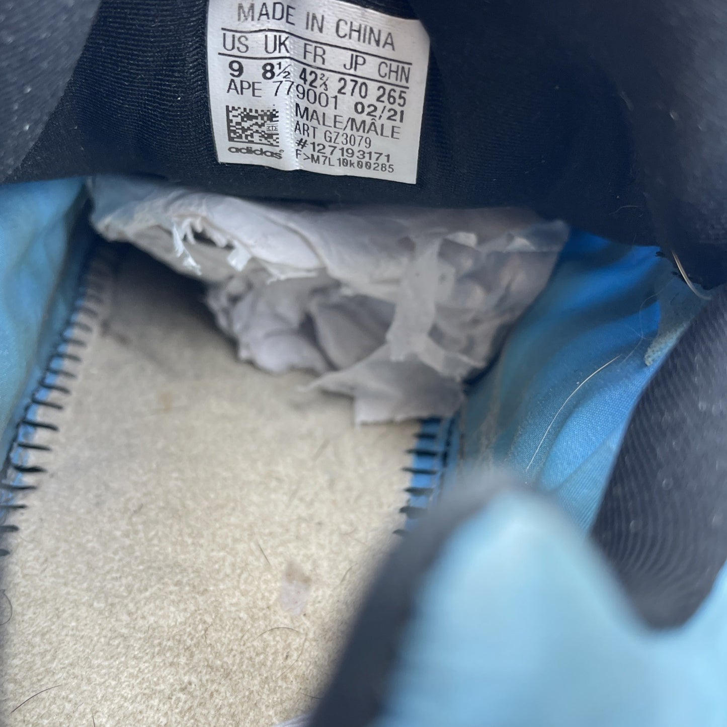 Size 9 - adidas Yeezy Boost 700 MNVN Bright Cyan Blue Black (GZ3079)