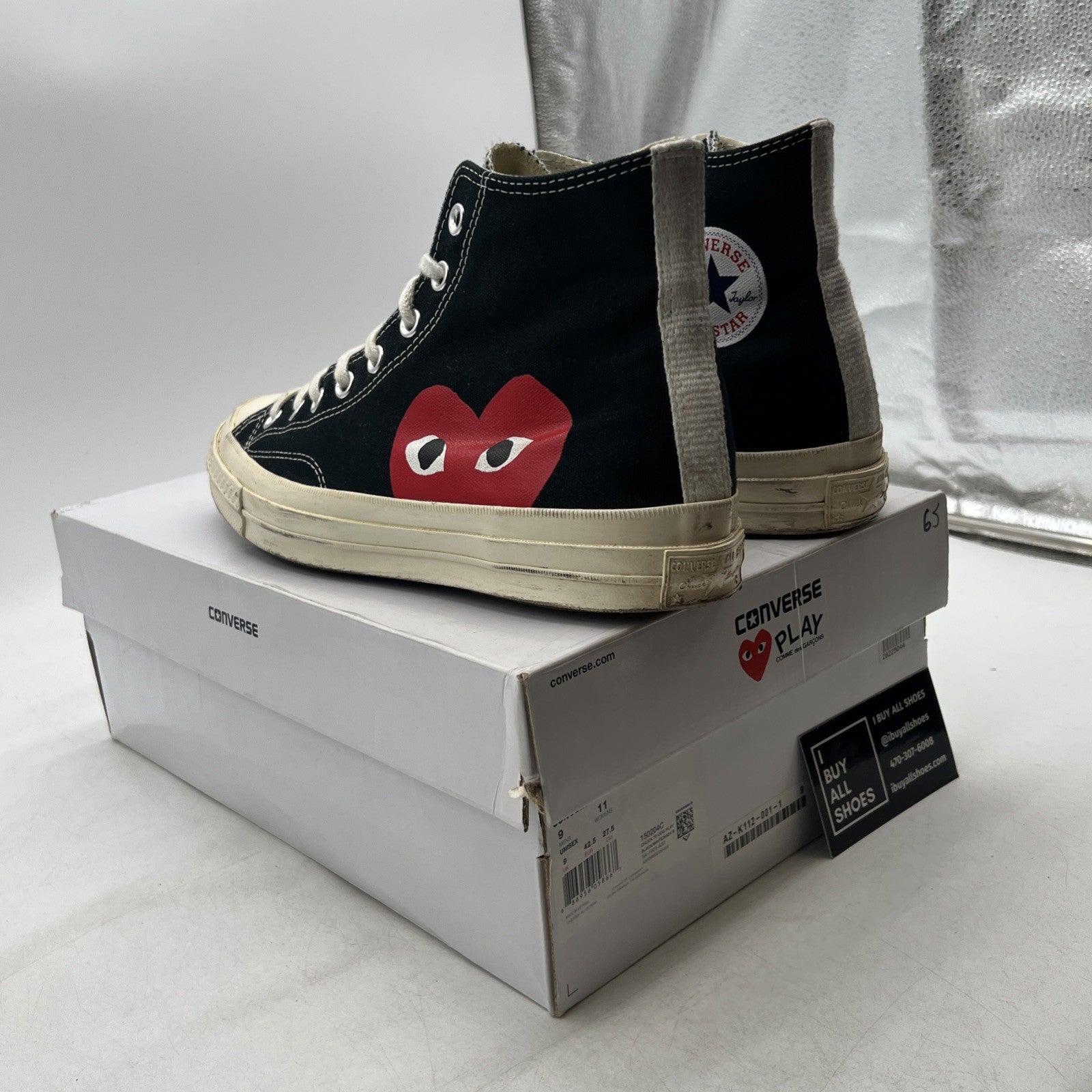 Size 9 - Converse Chuck Taylor All Star High x Comme des Garcons Play (150204C)