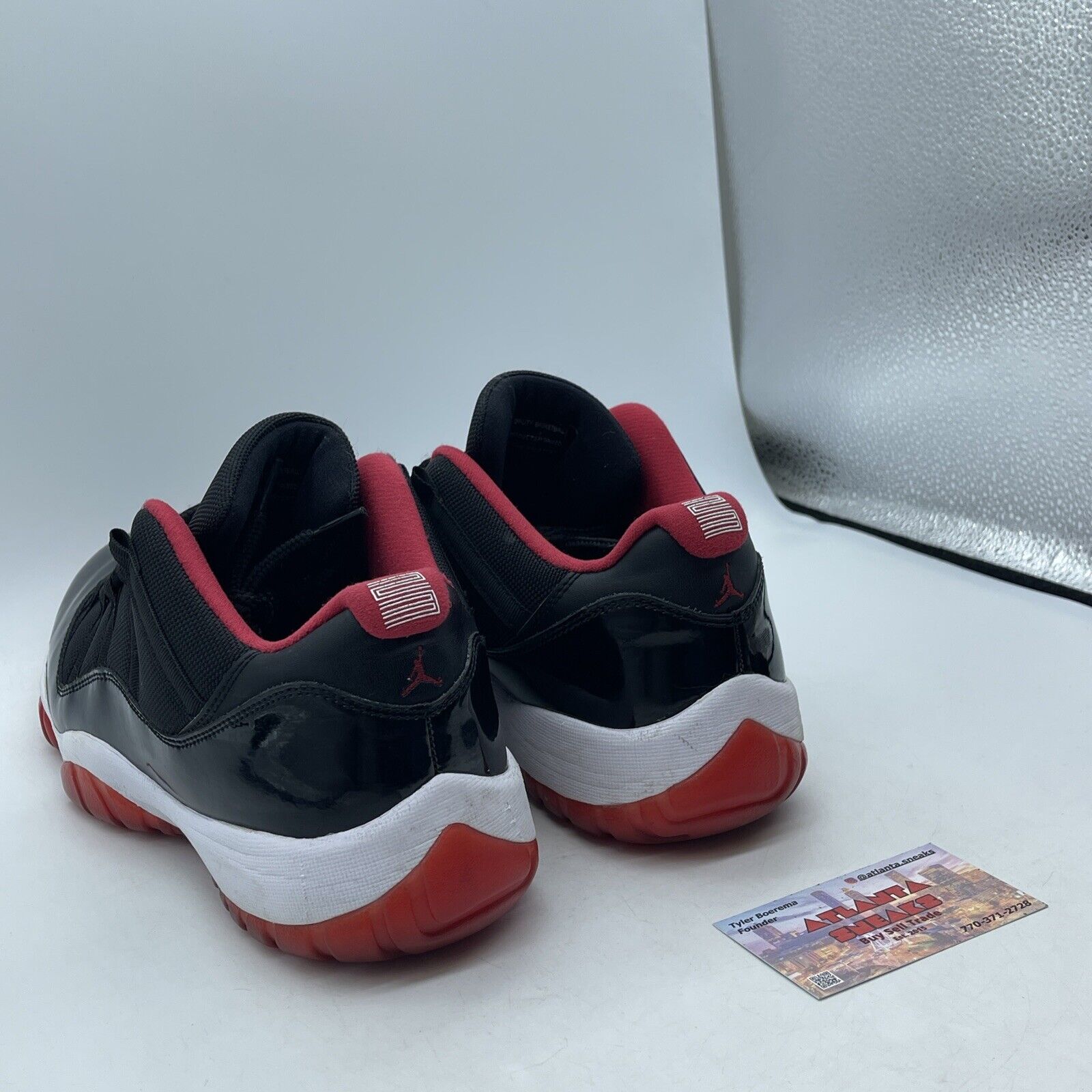 Size 12 - Air Jordan 11 Retro 2015 Low Bred Black Red White Leather (528895-012)