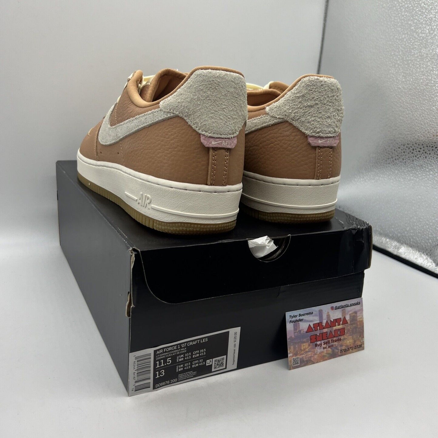 Size 11.5 - Nike Air Force 1 '07 Craft Light Cognac Brand New Og All