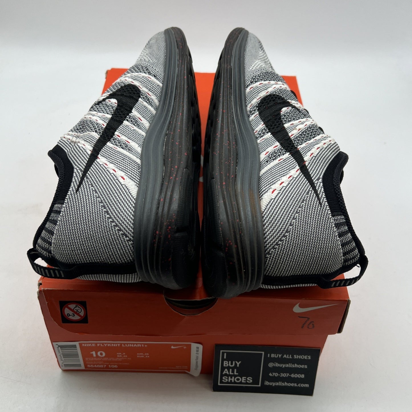 Size 10 - Nike Flyknit Lunar 1+ Gray (554887-106)