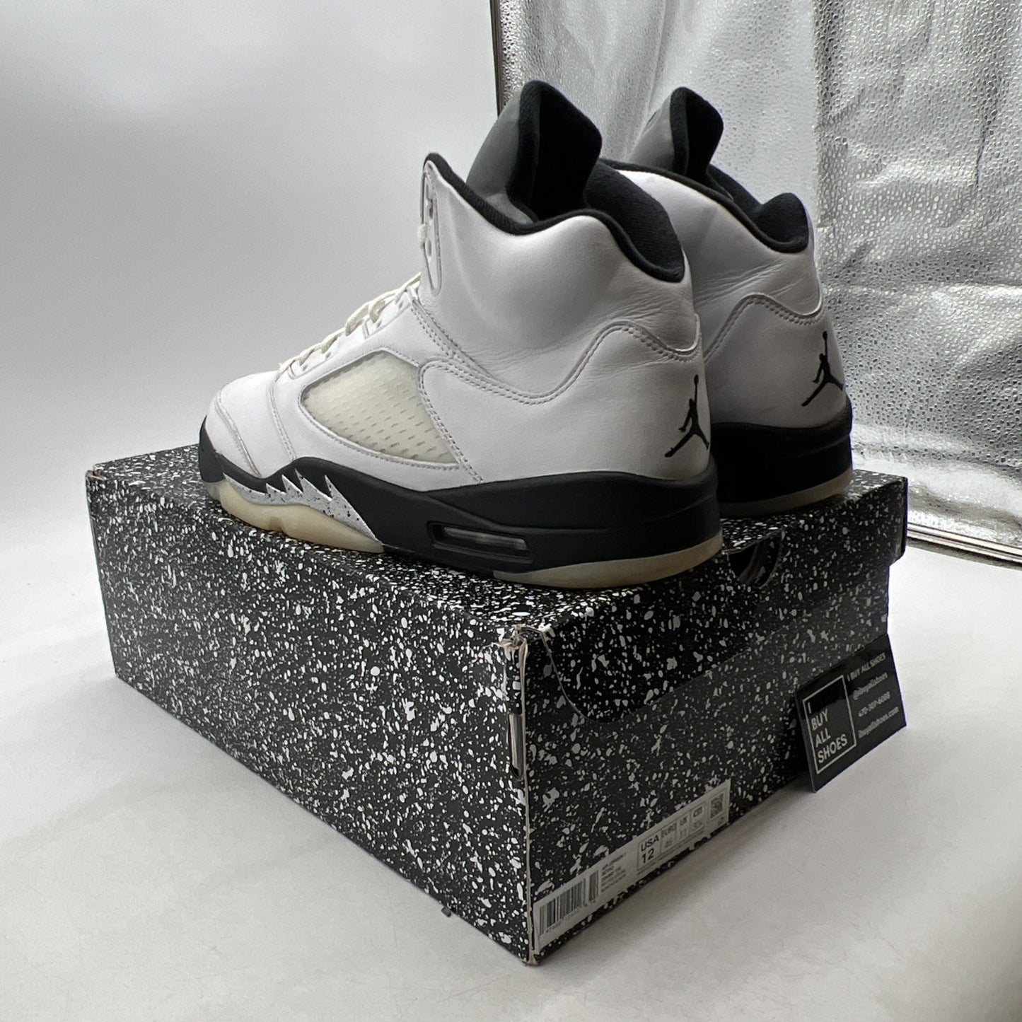 Size 12 - Air Jordan 5 Retro White Black (DD0587-110)