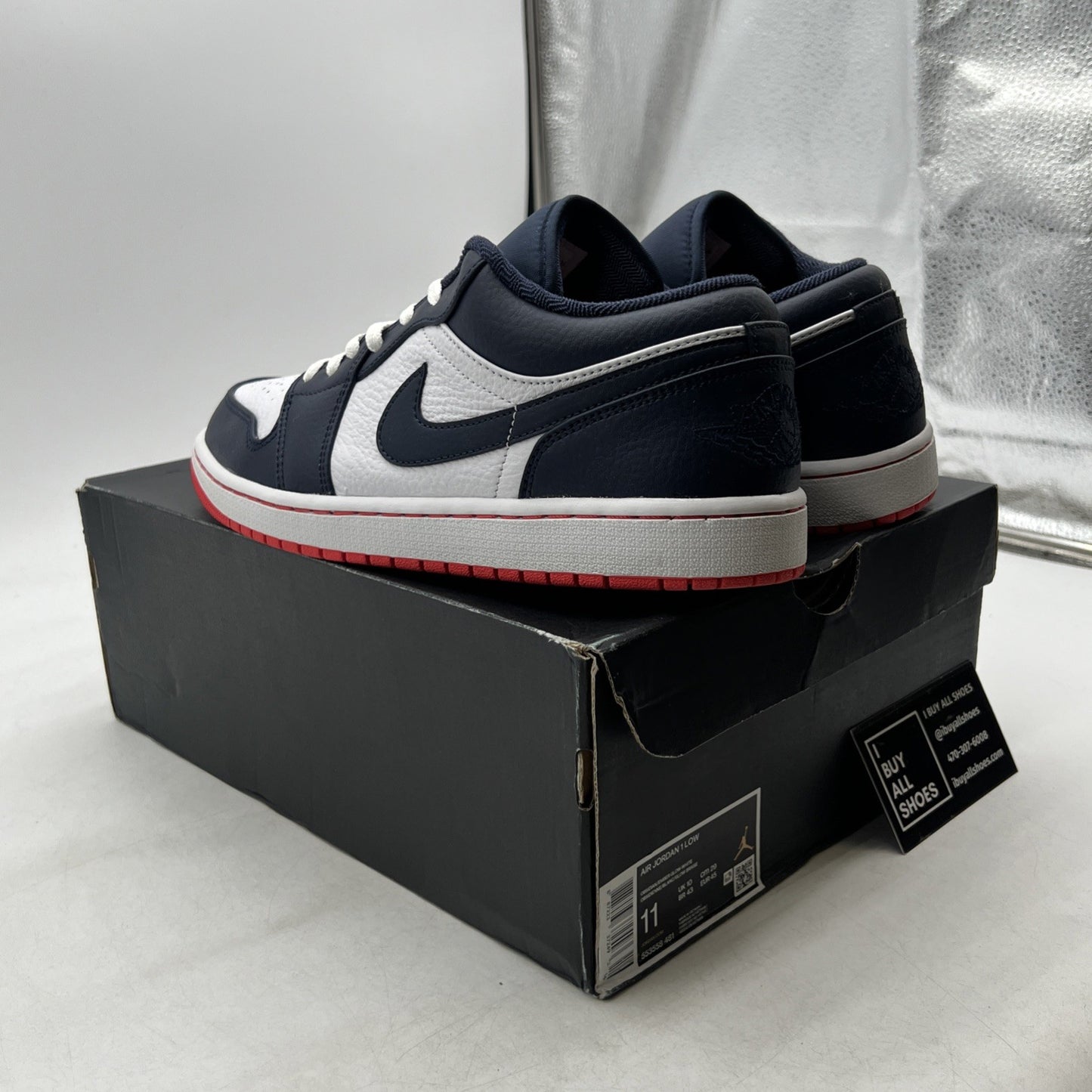 Size 11 - Air Jordan 1 Retro Low Obsidian Ember (553558-481)