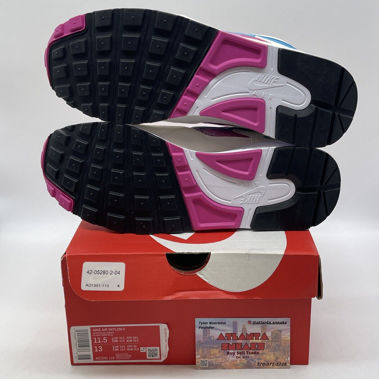Size 11.5 - Nike Air Skylon 2 Lagoon Fuchsia White Blue Purple (AO1551-110)