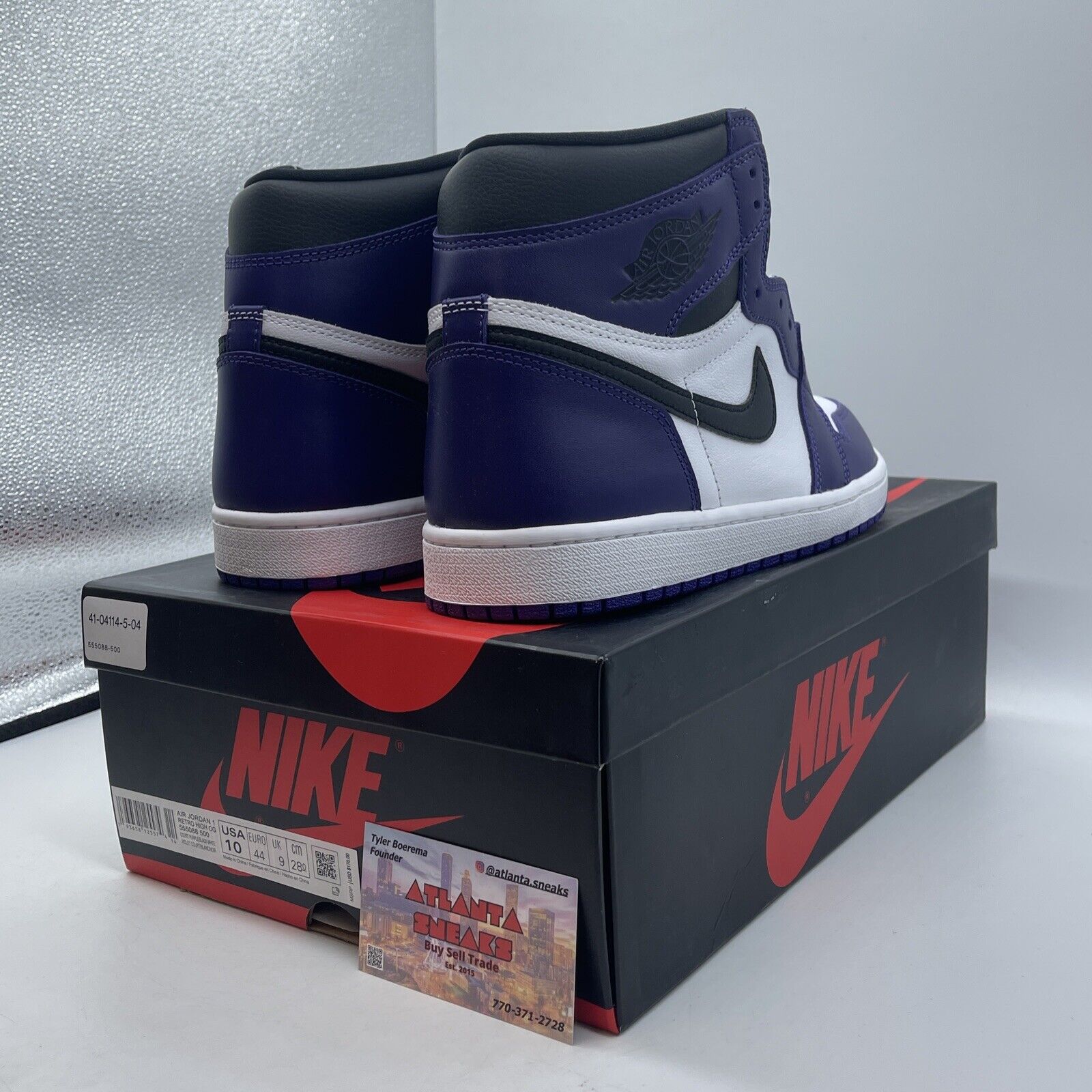 Size 10 - Jordan 1 Retro OG High Court Purple 2.0 White Black (555088-500)