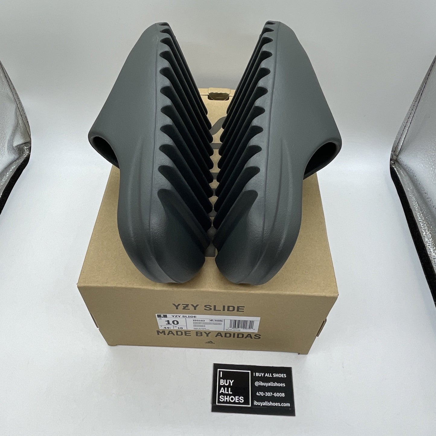 Size 10 - Adidas Yeezy Slide Dark Onyx Black (ID5103)