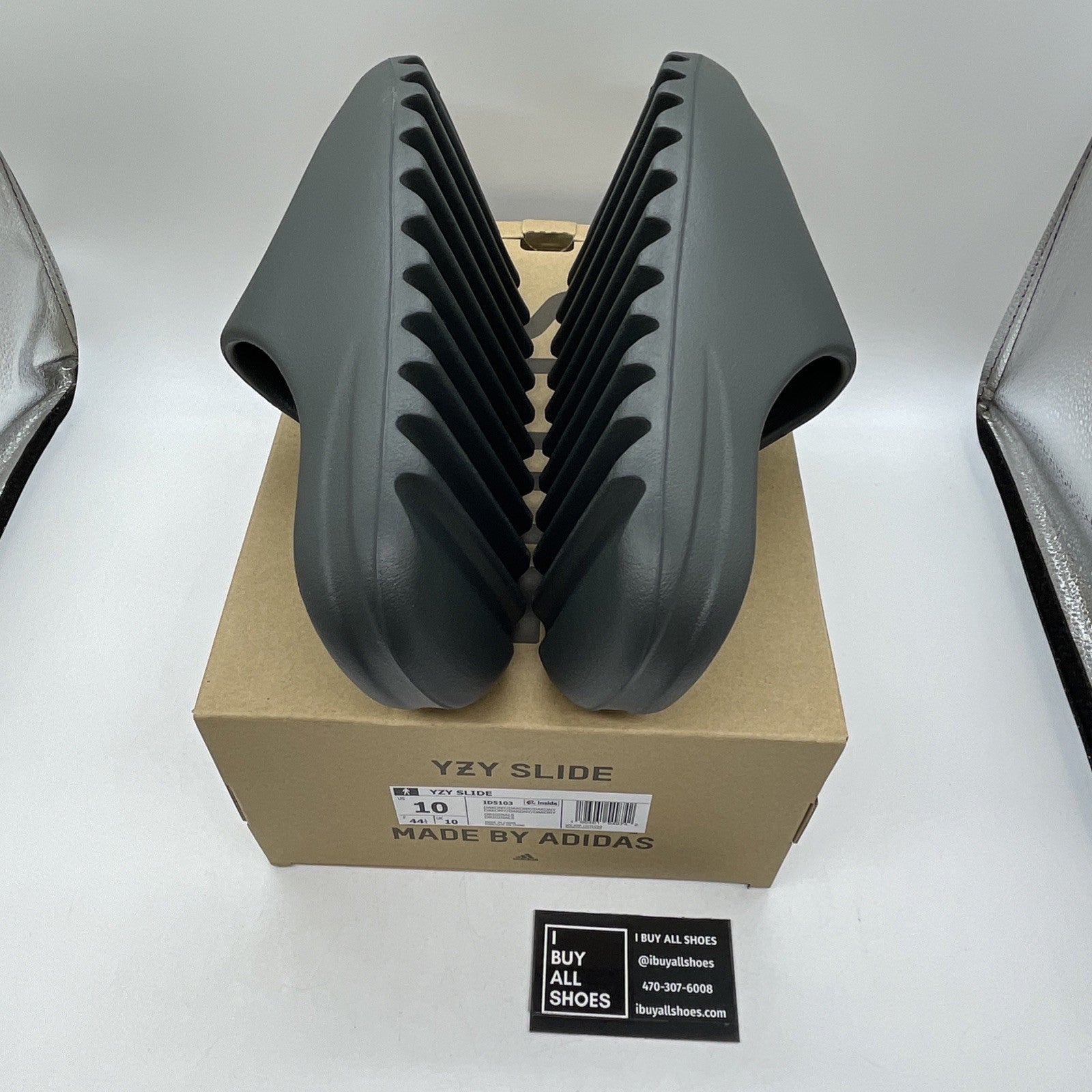 Size 10 - Adidas Yeezy Slide Dark Onyx Black (ID5103)