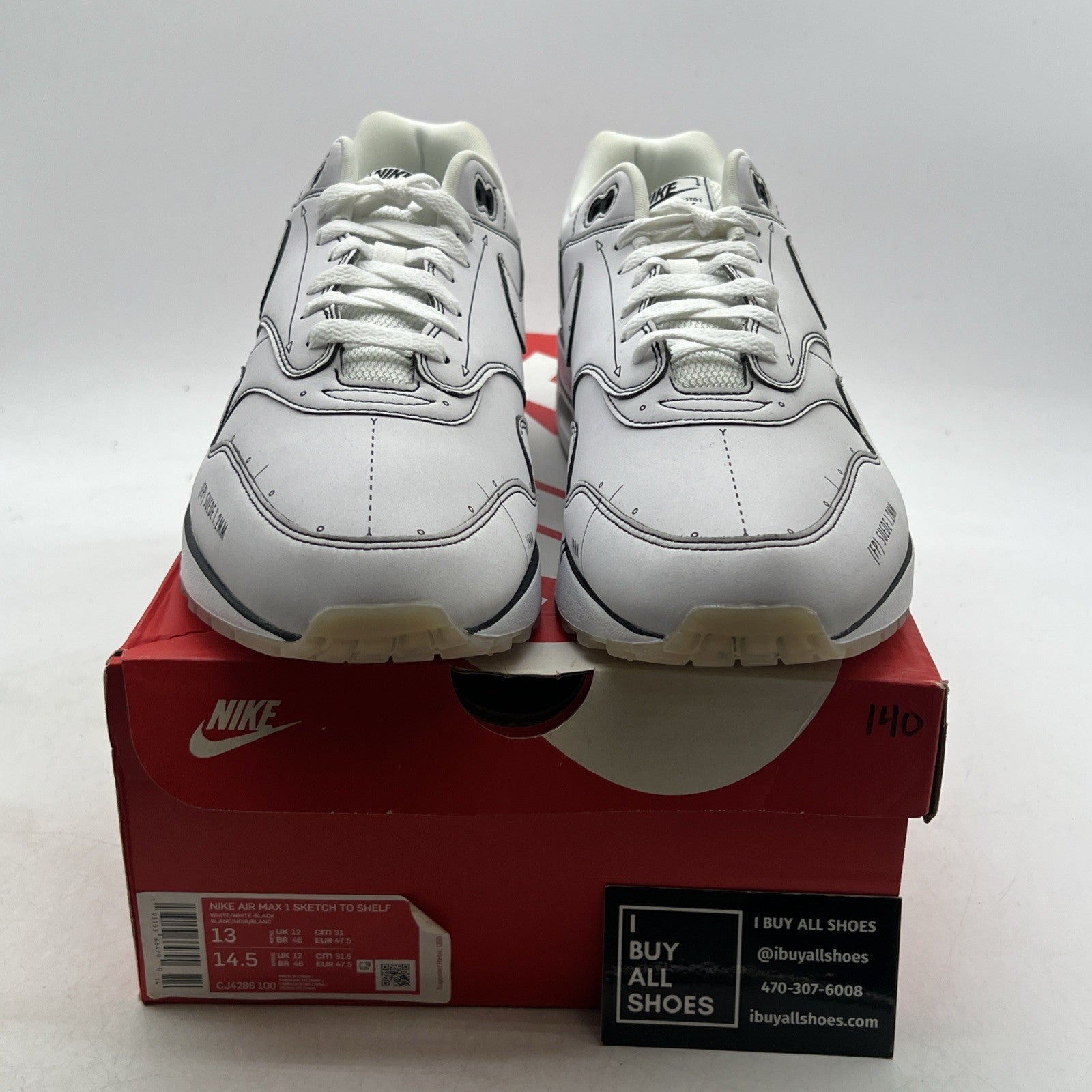 Size 13 - Nike Air Max 1 Sketch To Shelf - White (CJ4286-100)