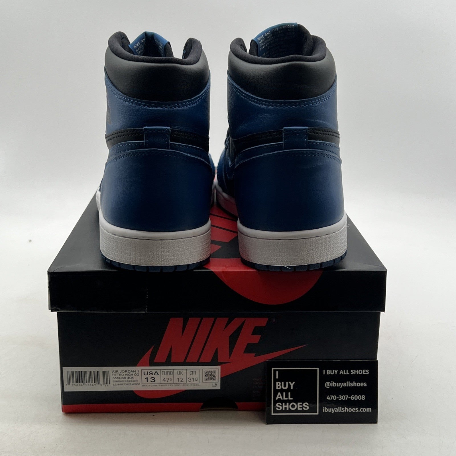 Size 13 - Air Jordan 1 Retro OG High Dark Marina Blue (555088-404)