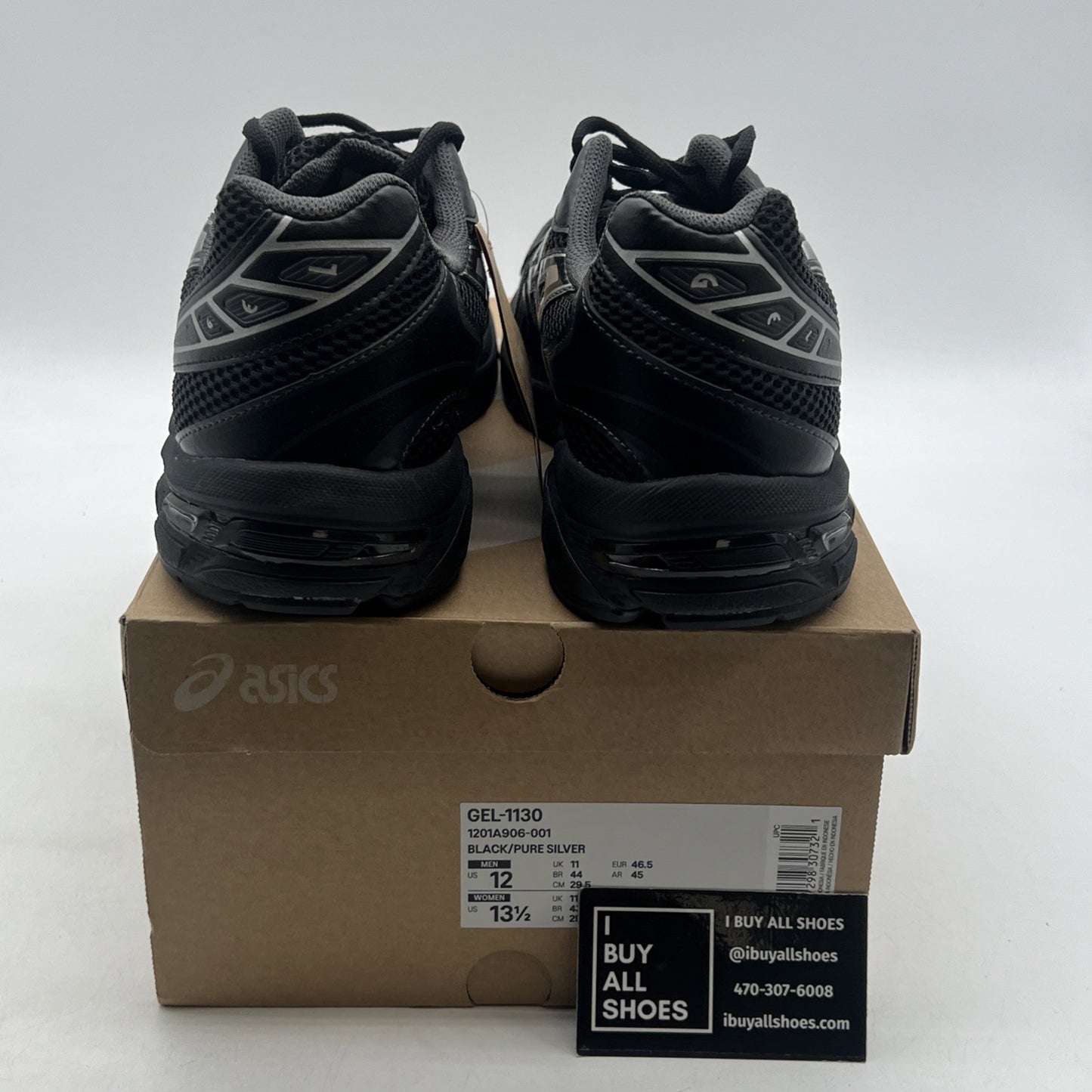 Size 12 - ASICS Gel 1130 Black Pure Silver (1201A906-001)