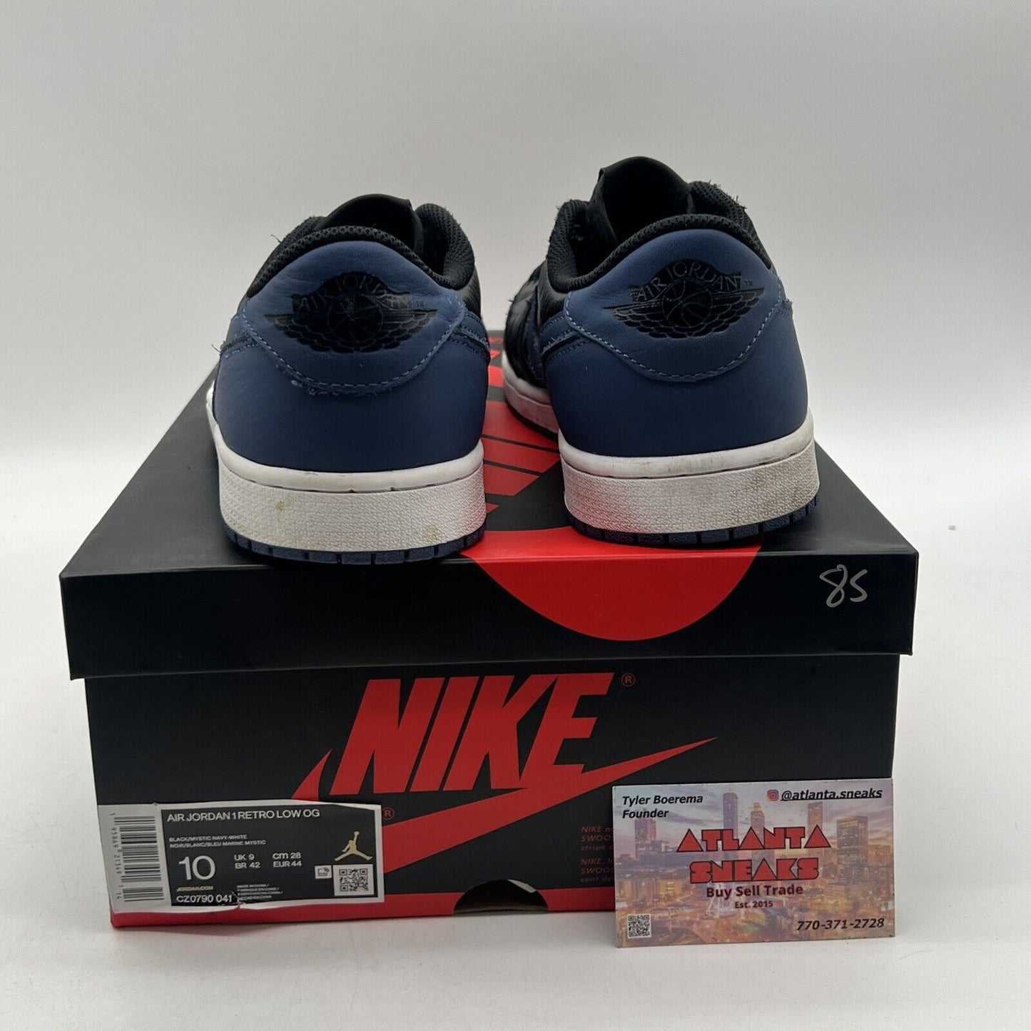 Size 10 - Jordan 1 Low OG Mystic Navy Black White Leather (CZ0790-041)