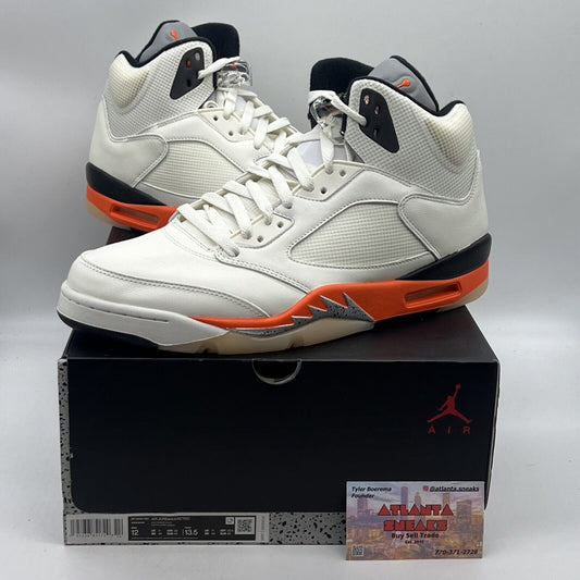 Size 12 - Jordan 5 Shattered Backboard Brand New Og All White Orange Black DS