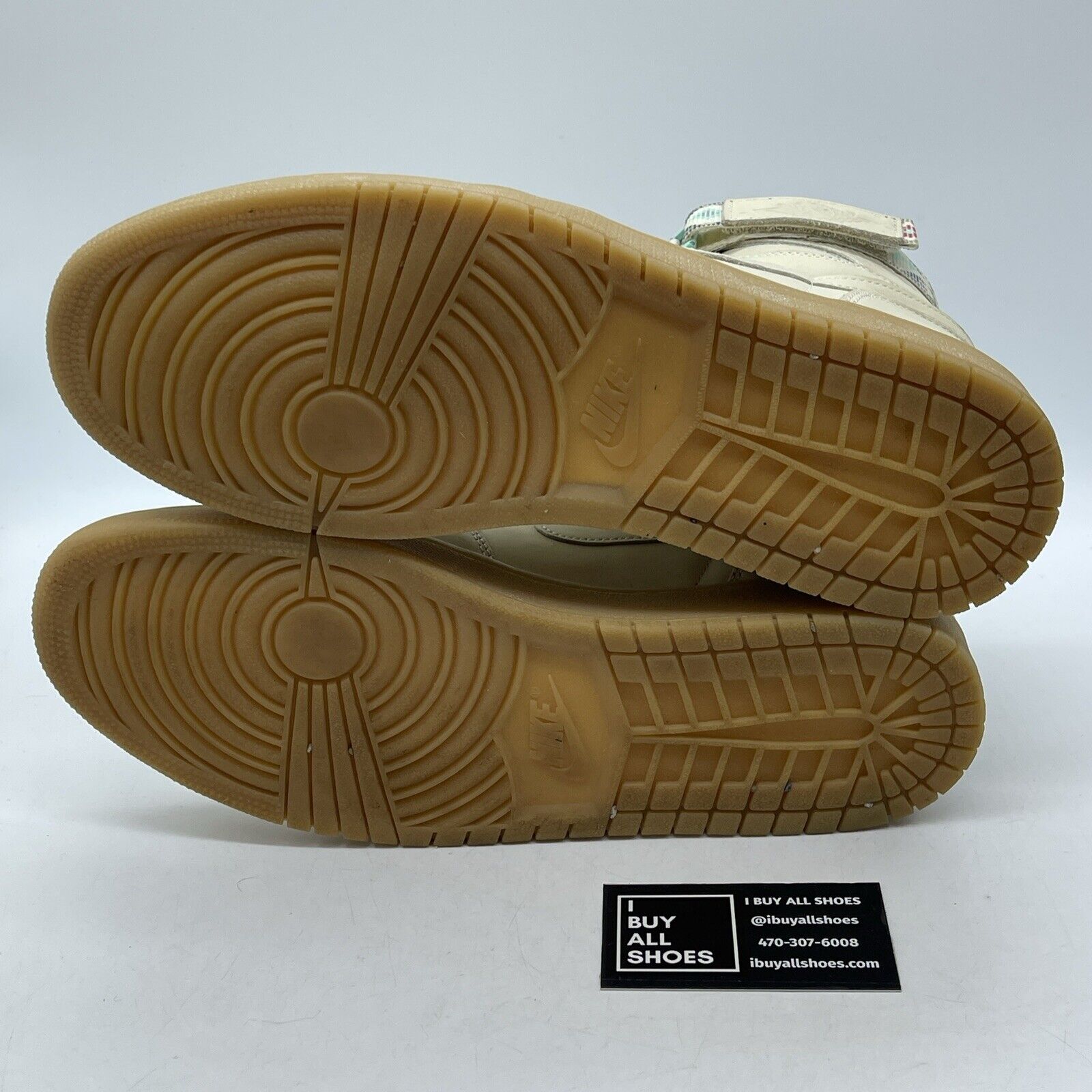 Size 12 - Air Jordan 1 Retro Strap High N7 Tan Brown Suede Blue (AR4410-207)