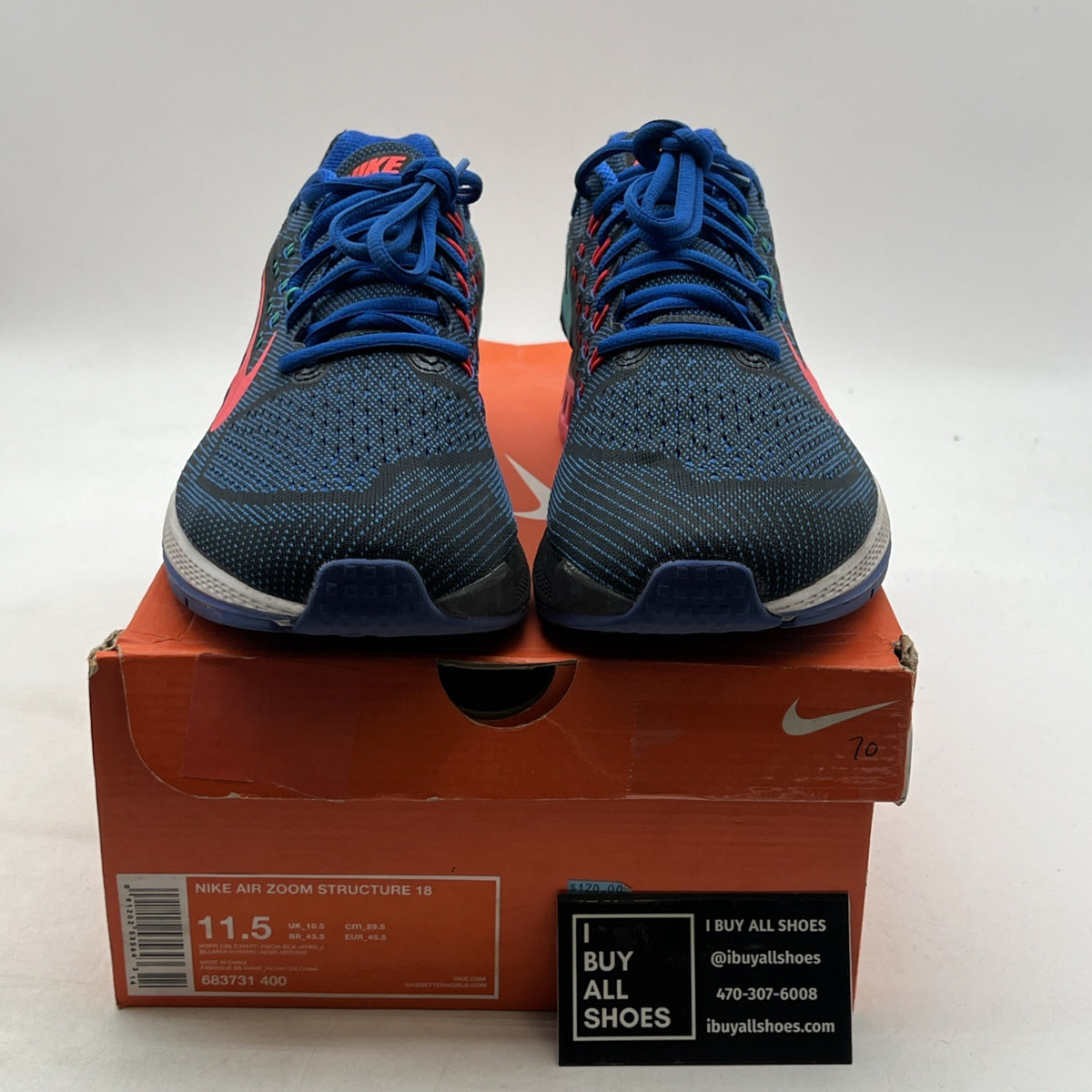 Size 11.5 - Nike Air Zoom Structure 18 Blue Pink (683731-400)
